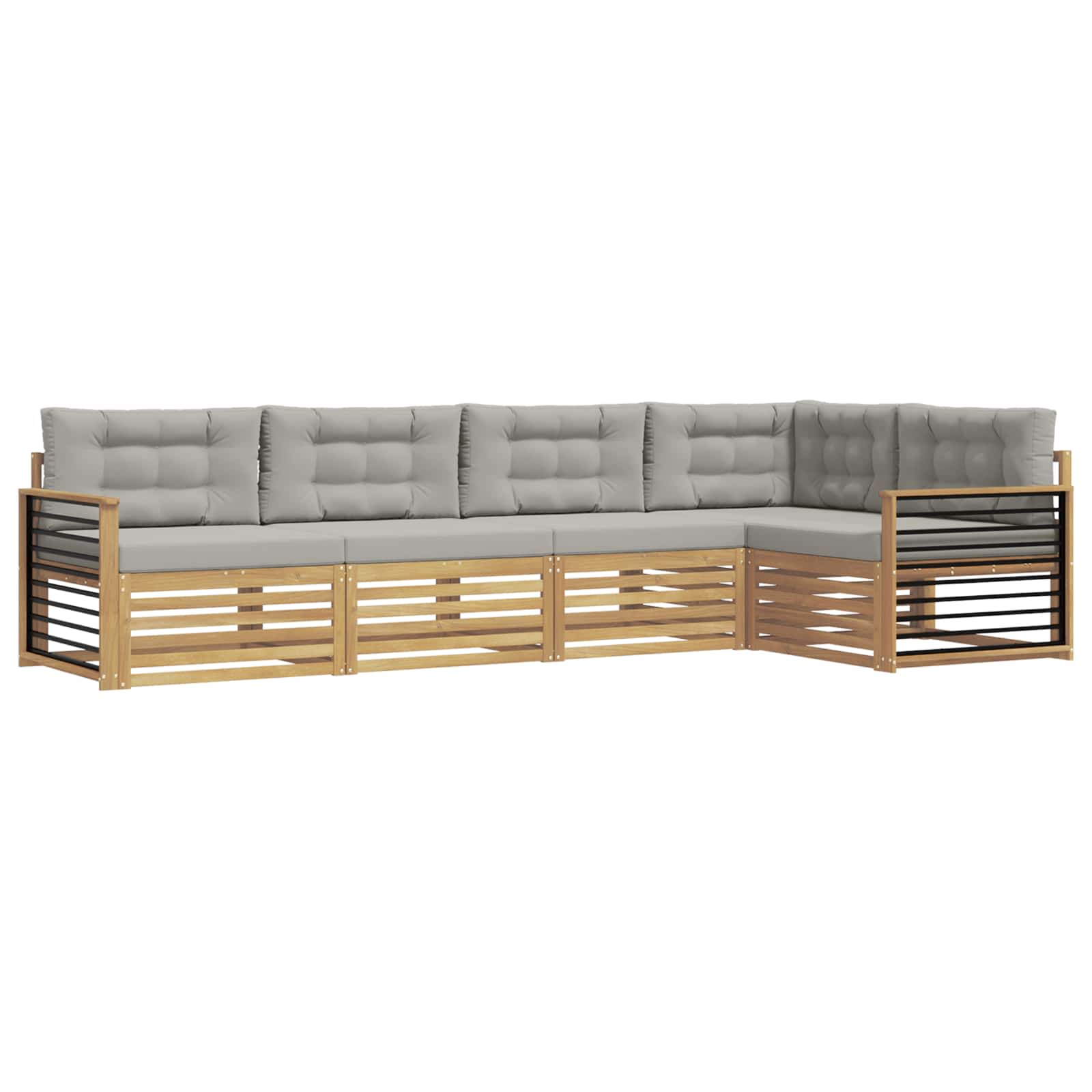 Set vanjskih sofa 6 pcs Bijela i svjetlosiva Poliester