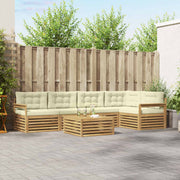 Set vanjskih sofa 6 kom. Bijela i krem Poliester