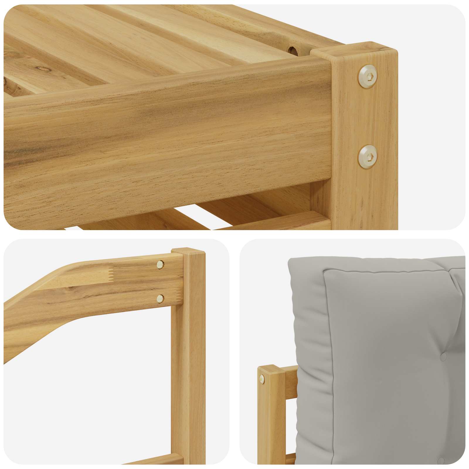 Set vanjskih sofa 6 pcs Bijela i svjetlosiva Poliester