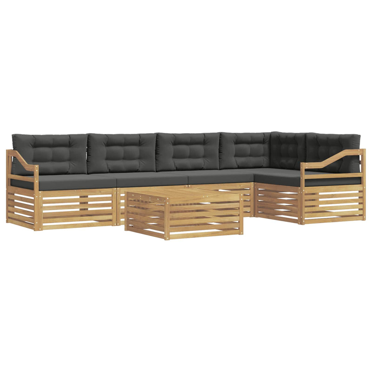 Set vanjskih sofa 6 kom. Bijela i antracit Poliester