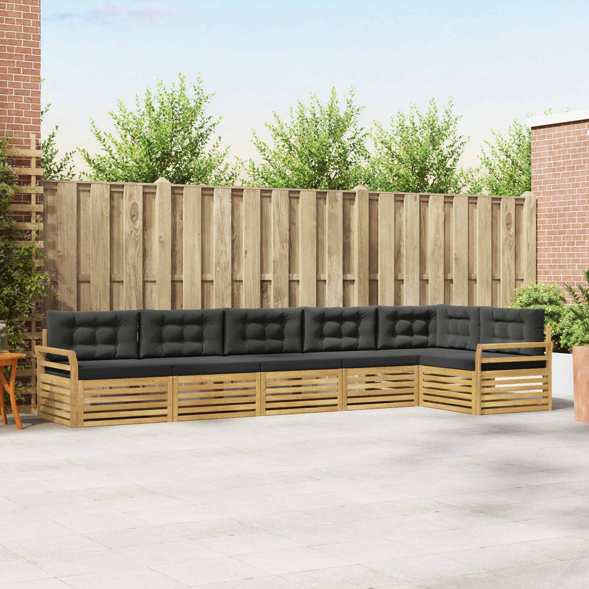Set vanjskih sofa 6 kom. Bijela i antracit Poliester