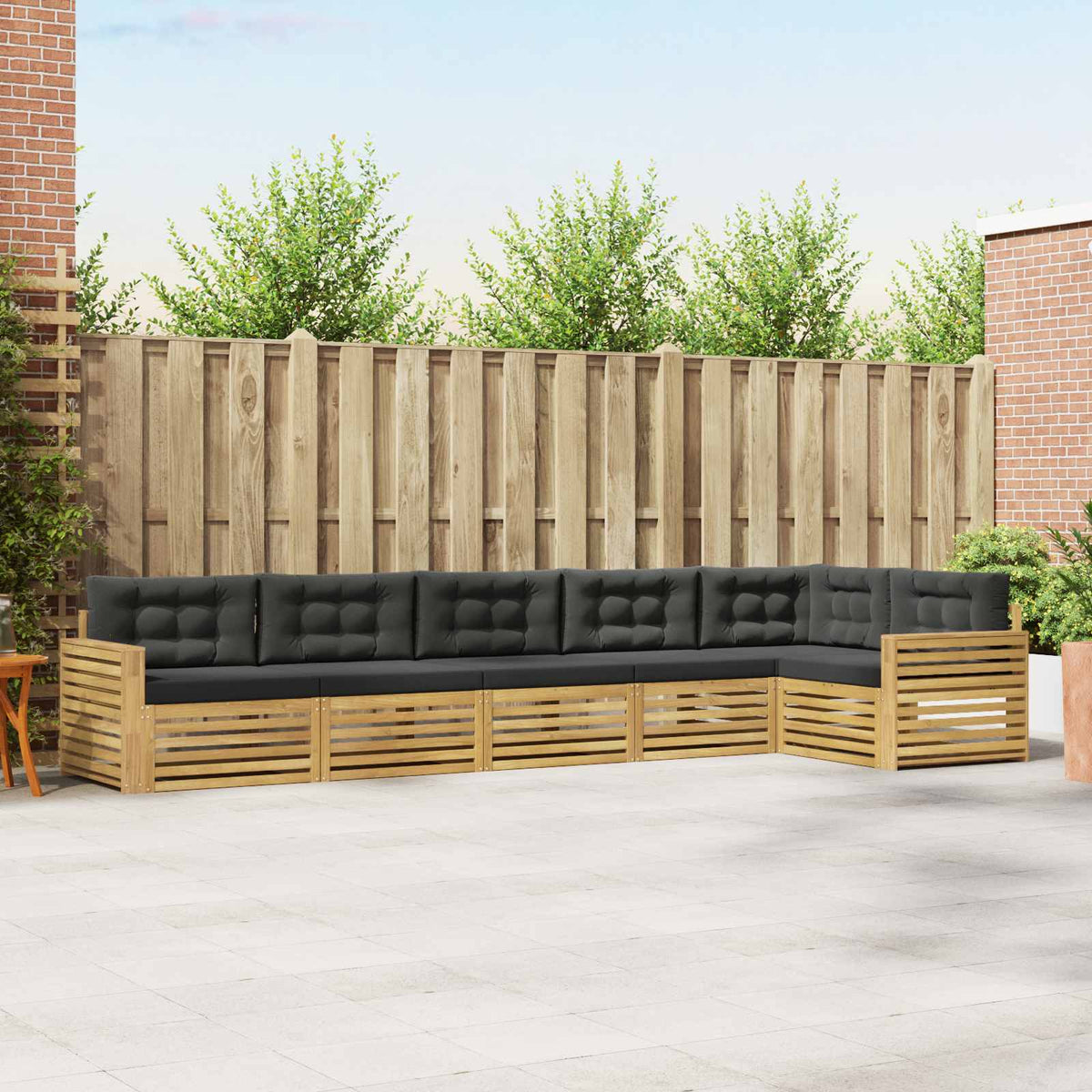 Set vanjskih sofa 6 kom. Bijela i antracit Poliester