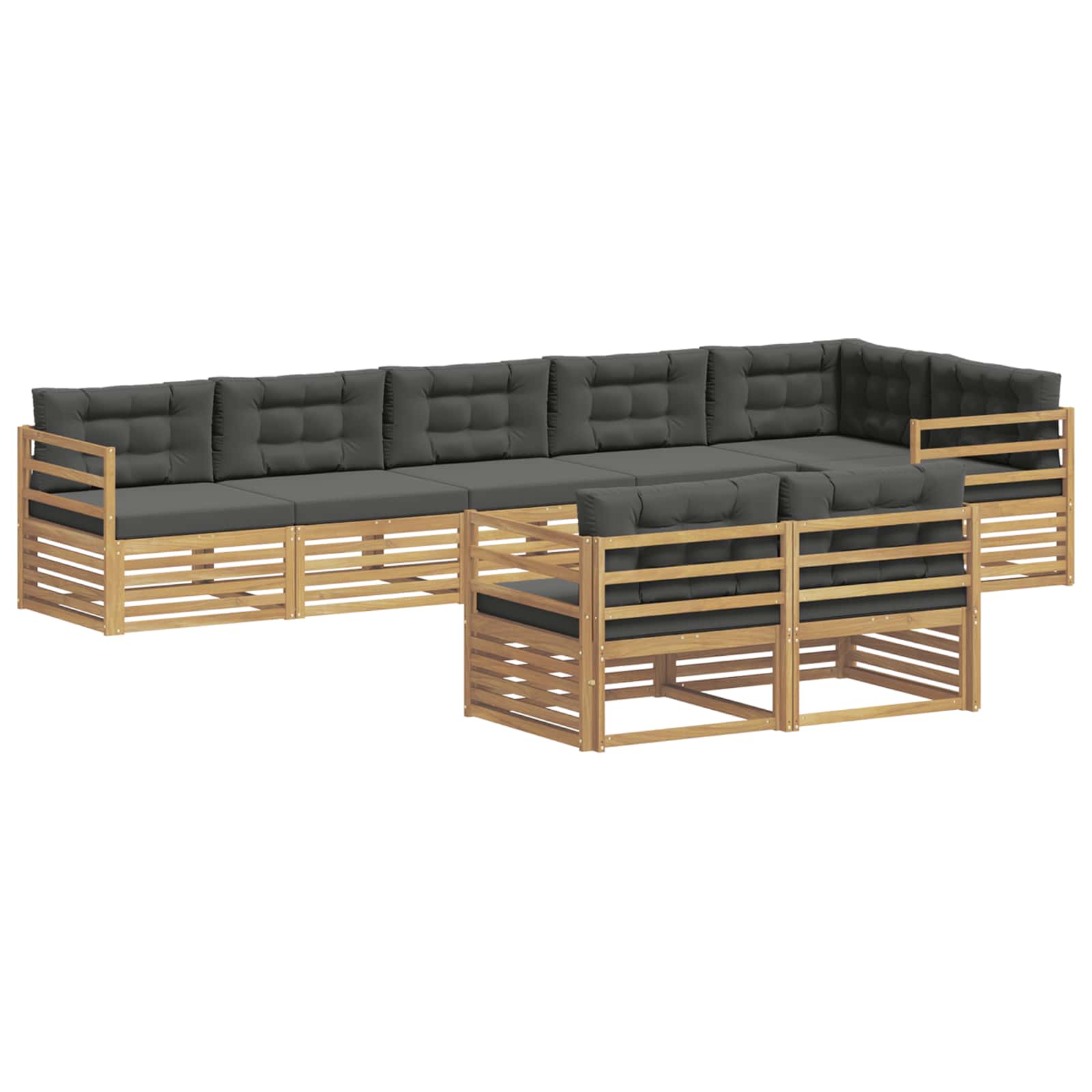 Set vanjskih sofa s jastukom 8 pcs Bijela i antracit Poliester