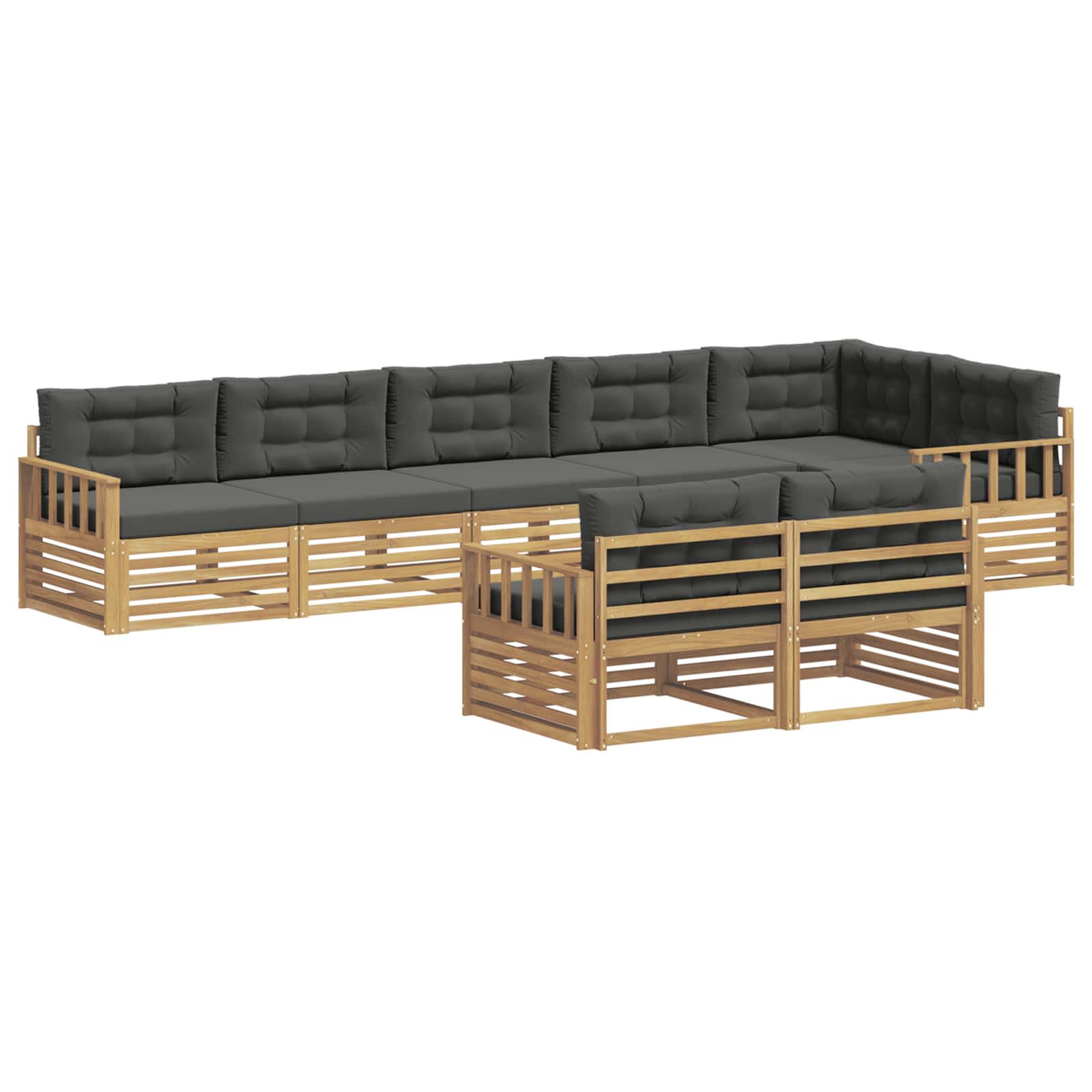 Set vanjskih sofa s jastukom 8 pcs Bijela i antracit Poliester