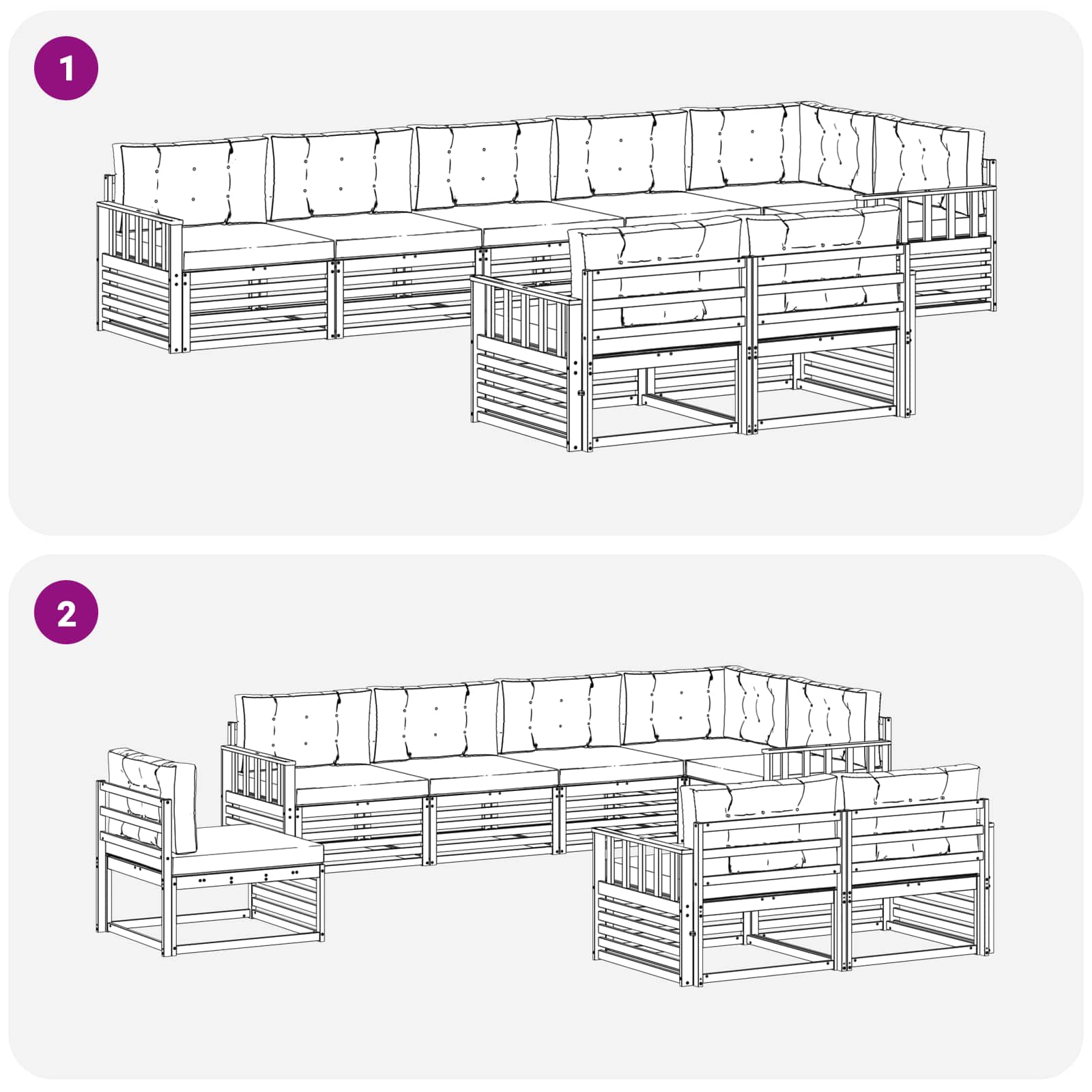 Set vanjskih sofa s jastukom 8 pcs Bijela i antracit Poliester