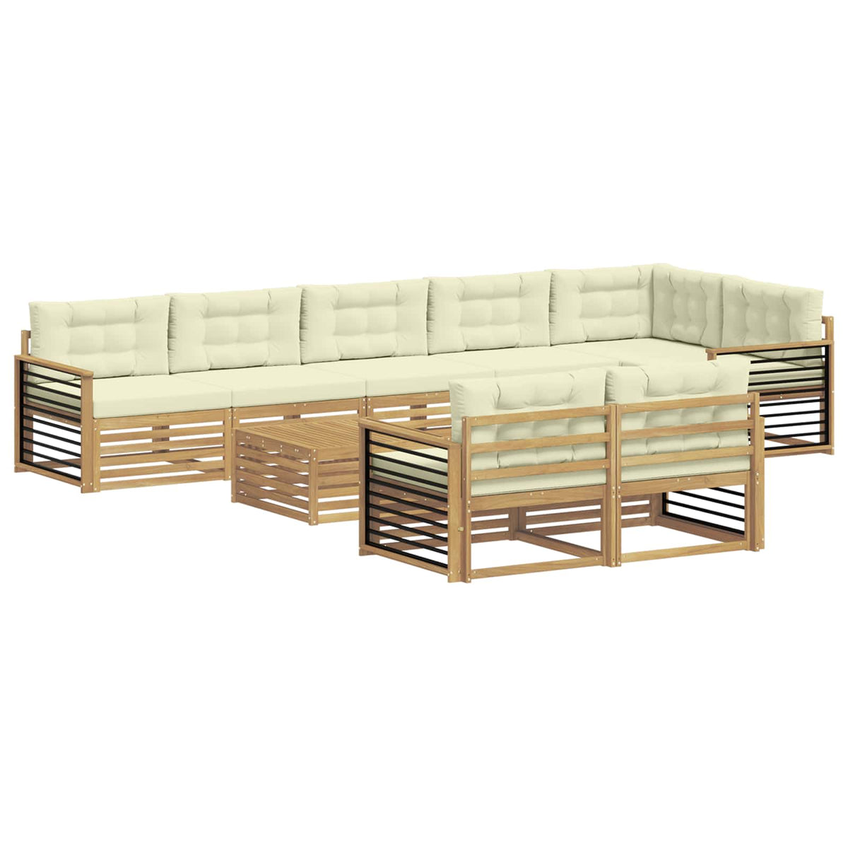 Set vanjskih sofa 9 kom. Bijela i krem Poliester 79 x 79 x 37 cm