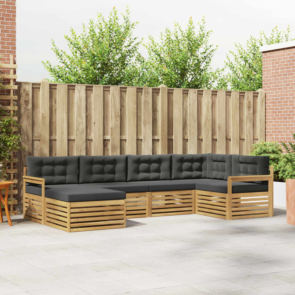 Set vanjskih sofa 6 kom. Bijela i antracit Poliester