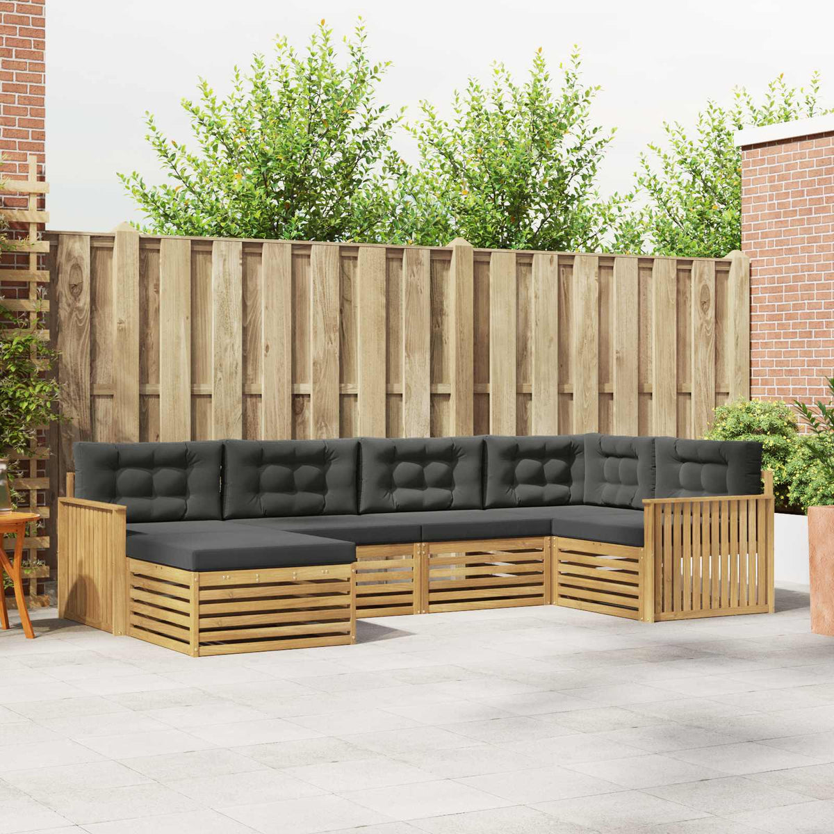Set vanjskih sofa 6 kom. Bijela i antracit Poliester