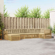 Set vanjskih sofa 7 kom. Bijela i bež Smeđa 404 x 166,5 x 73 cm