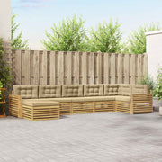 Set vanjskih sofa 7 kom. Bijela i bež Smeđa 410 x 172,5 x 73 cm