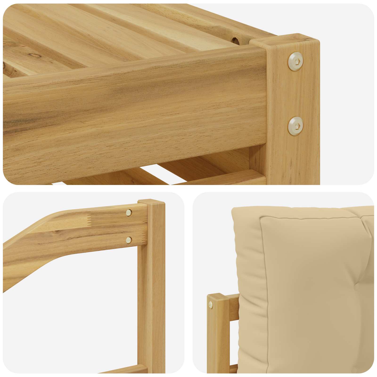 Set vanjskih sofa 7 pcs Bijela i bež
