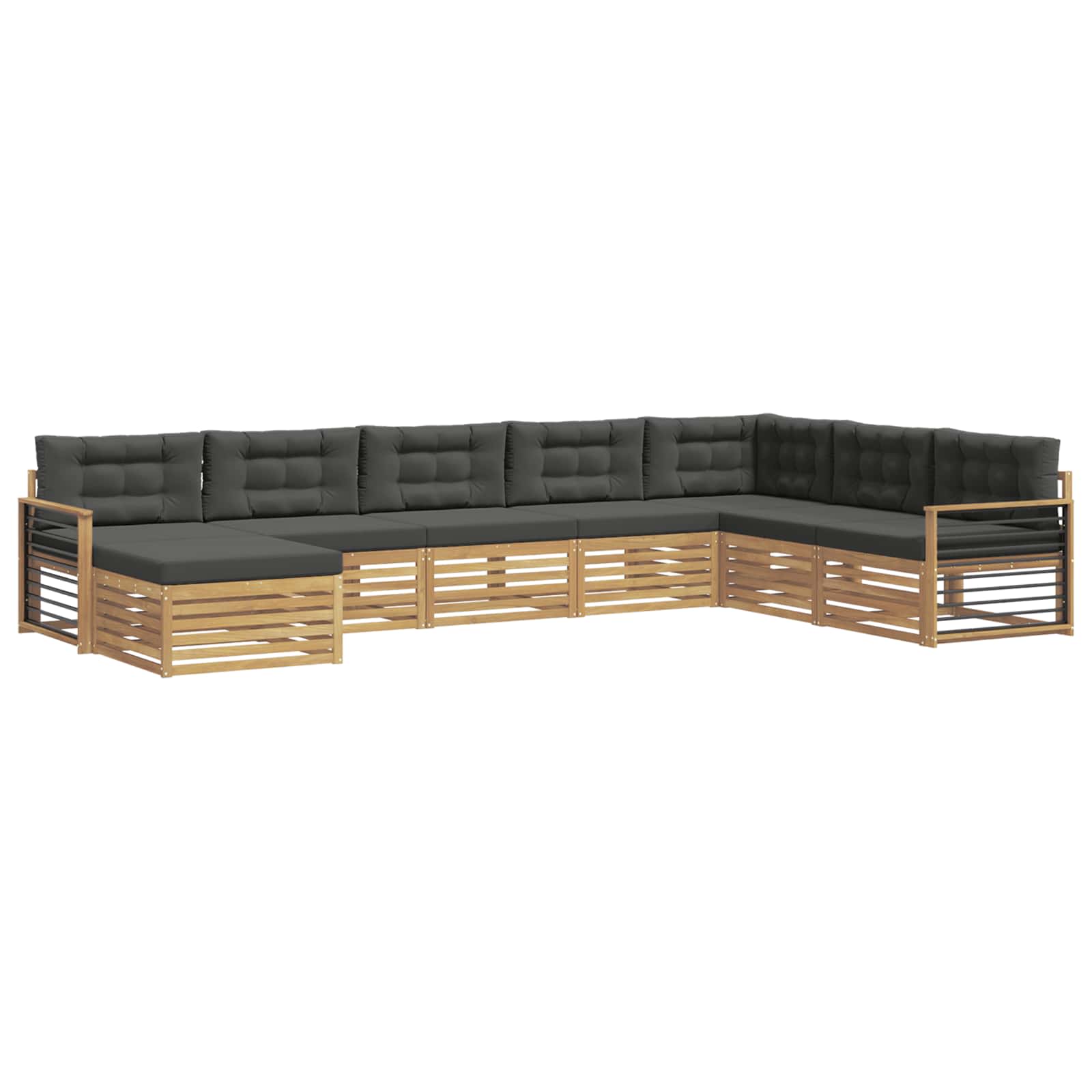 Set vanjskih sofa s jastukom 8 pcs Bijela i antracit