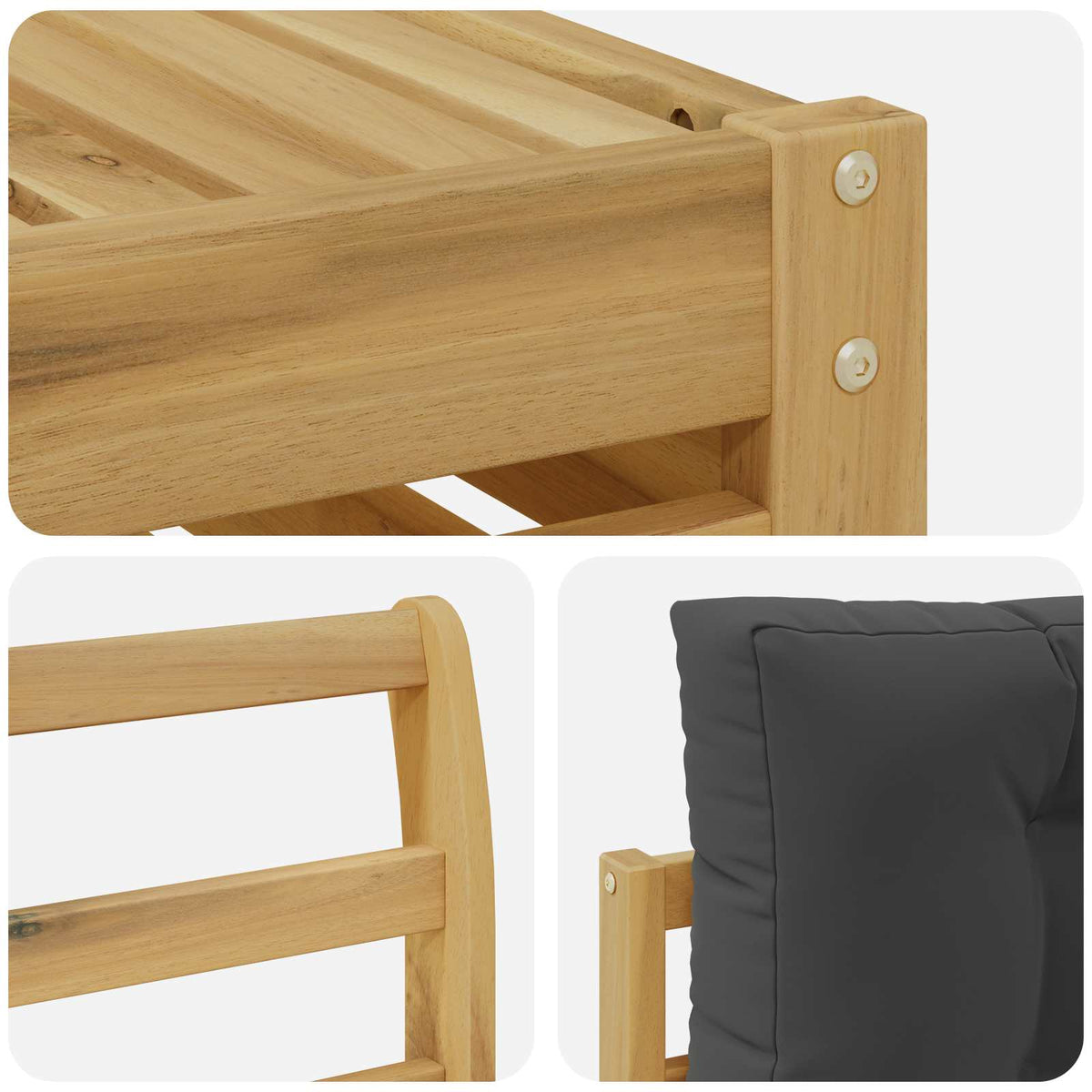 Set vanjskih sofa 9 kom. Bijela i antracit Čvrsto drvo akacije