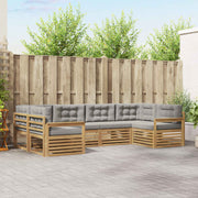Set vanjskih sofa 6 kom. Bijela i svjetlosiva 325 x 168,5 x 73 cm