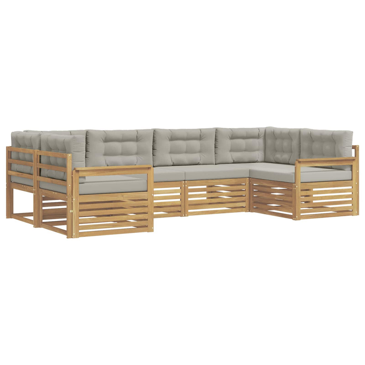 Set vanjskih sofa 6 kom. Bijela i svjetlosiva 325 x 168,5 x 73 cm