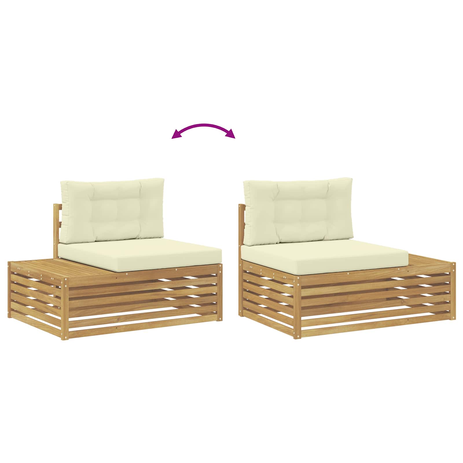2 pcs Set vanjskih sofa Bijela