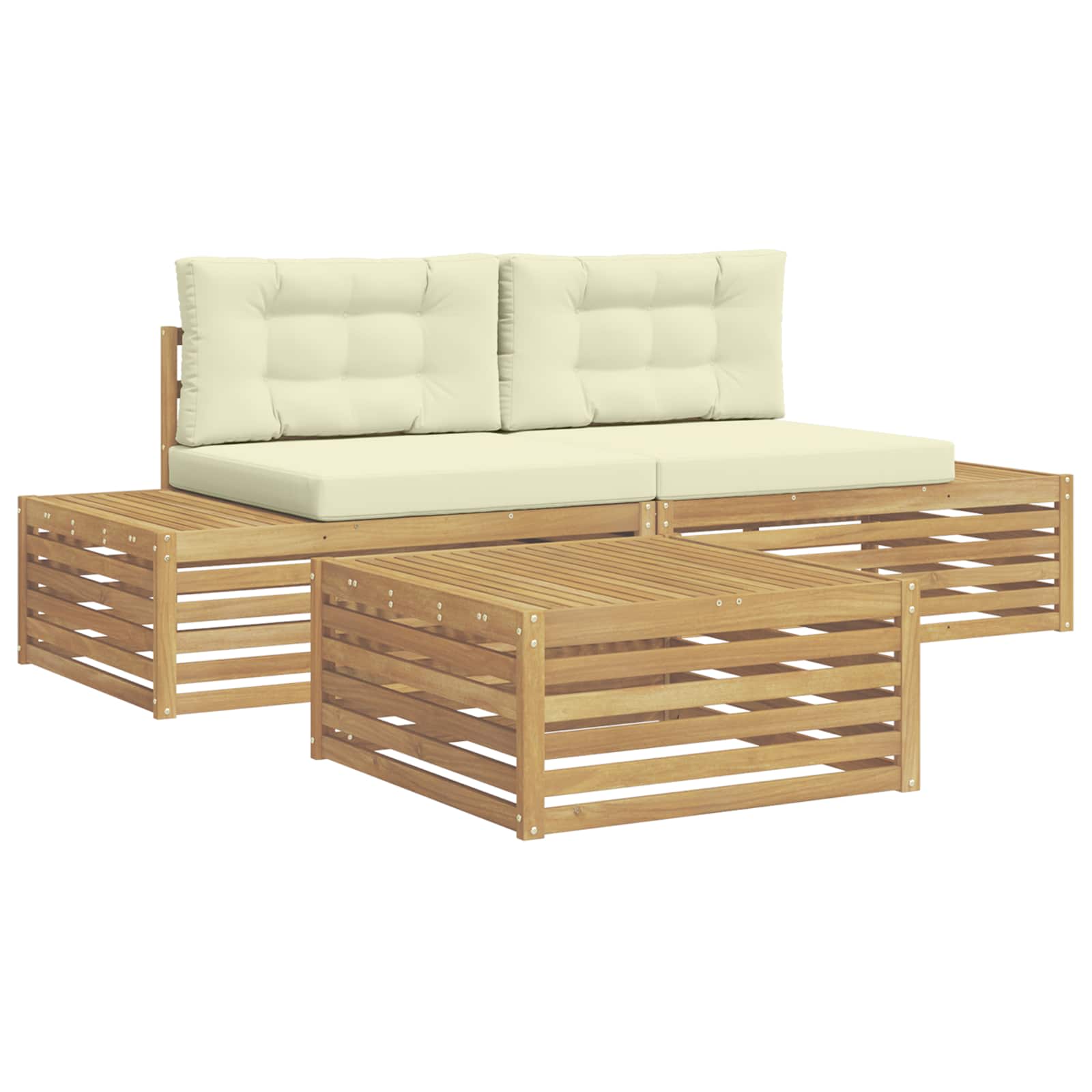 4 pcs Set vanjskih sofa Bijela