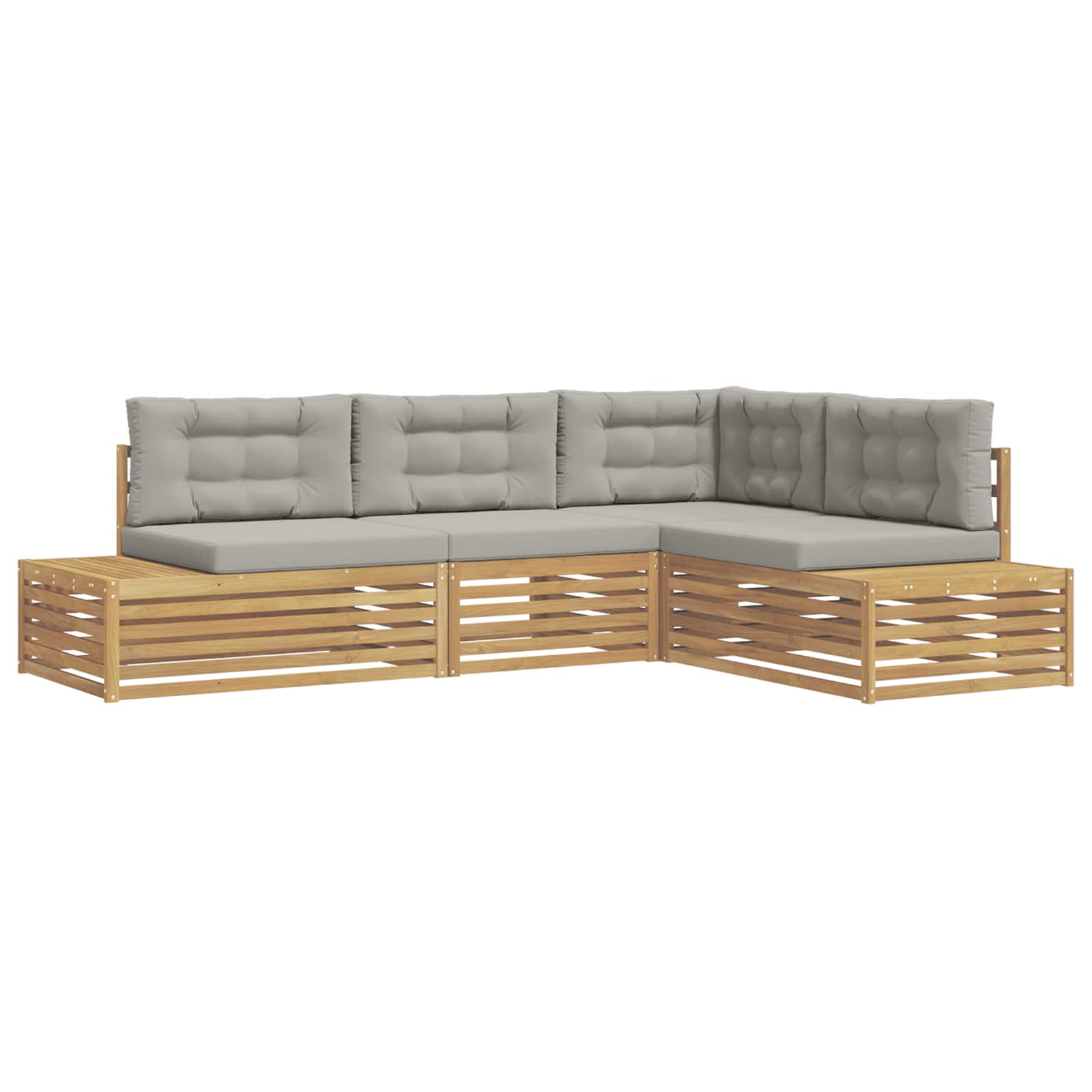 5 pcs Set vanjskih sofa Poliester Bijela