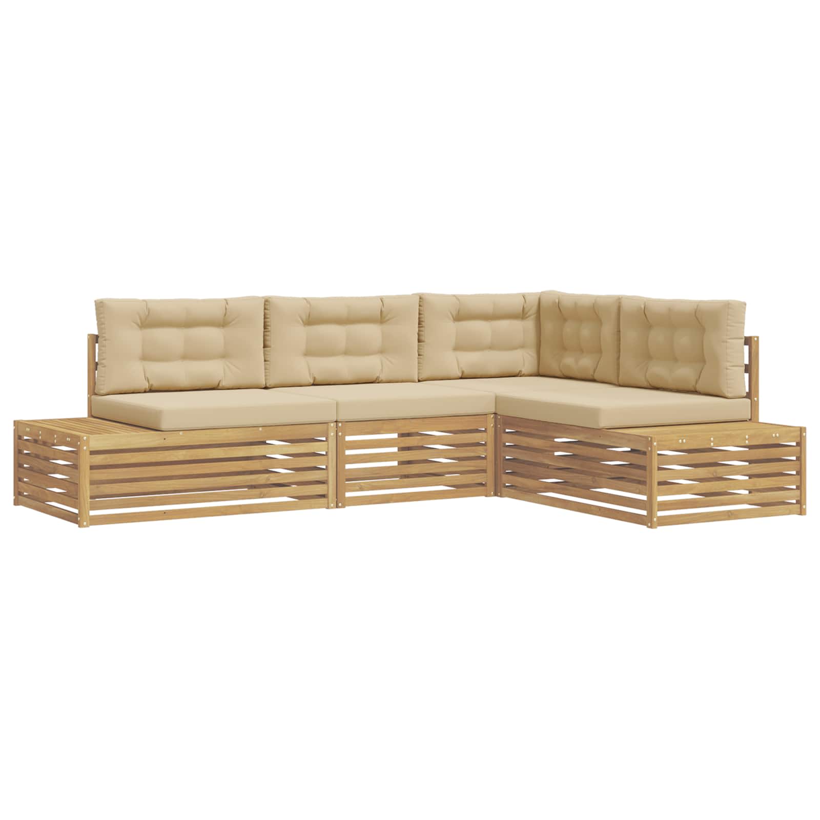5 pcs Set vanjskih sofa Poliester Bijela