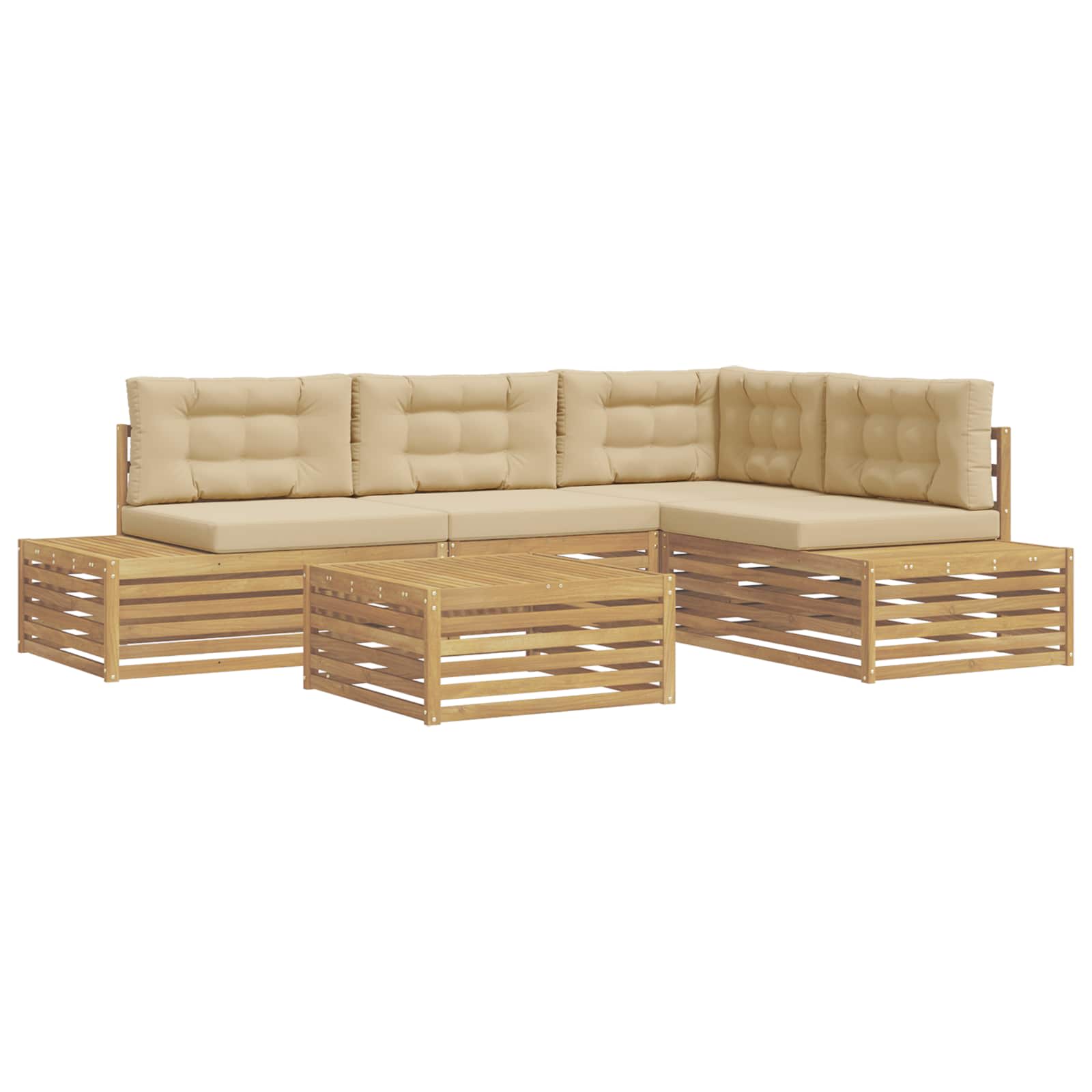6 pcs Set vanjskih sofa Poliester Bijela