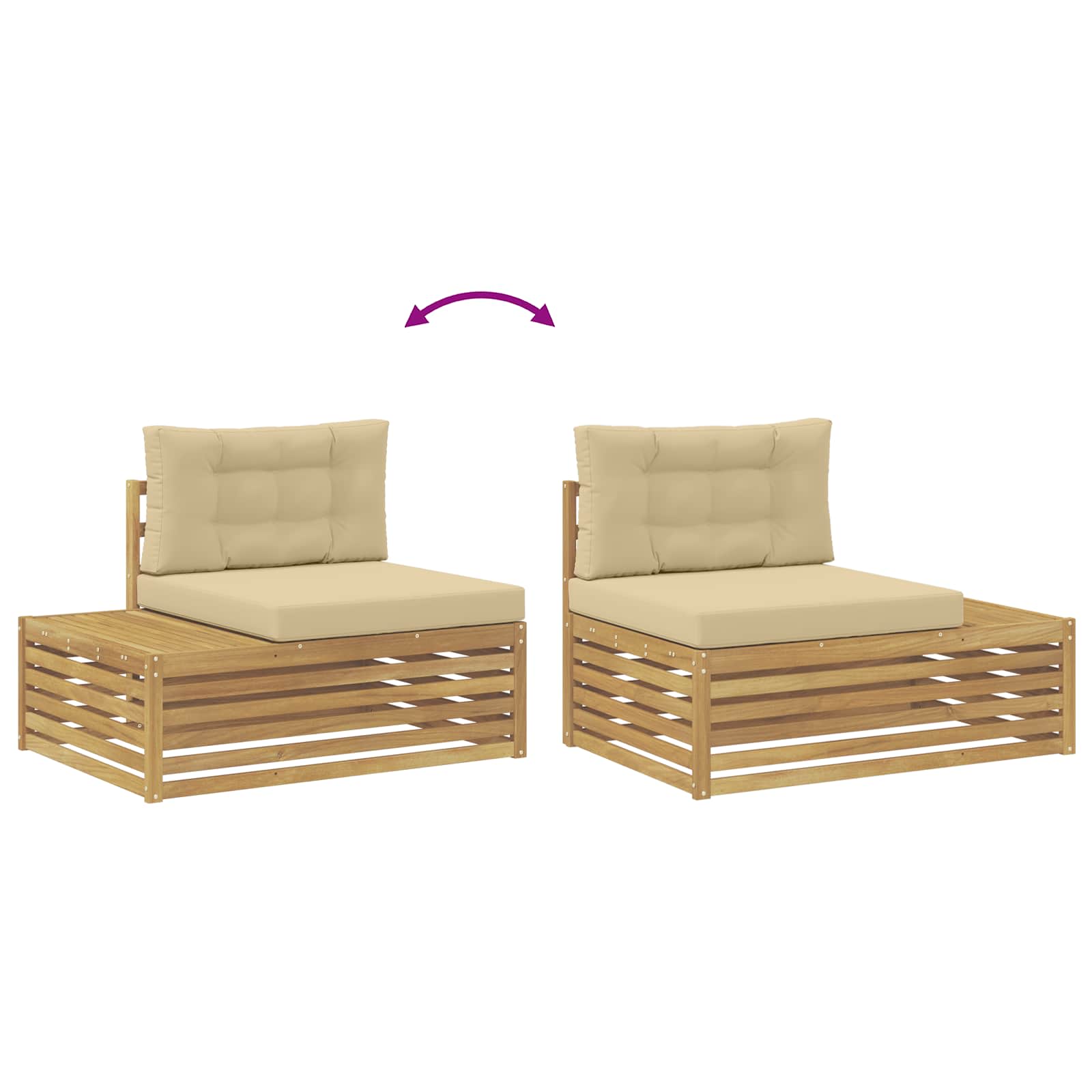 5 Komad Set vanjskih sofa Poliester Bijela