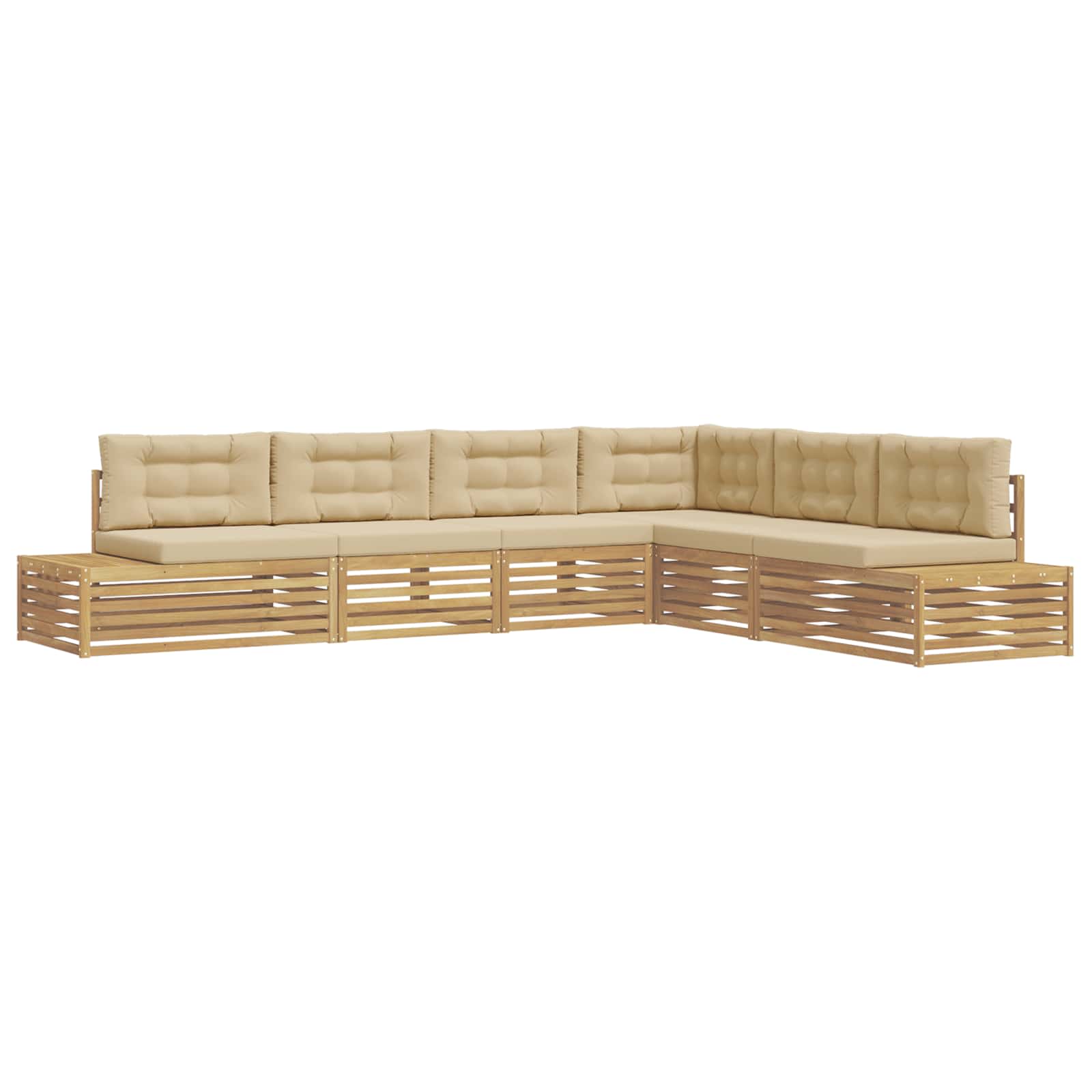 7 pcs Set vanjskih sofa Poliester Bijela