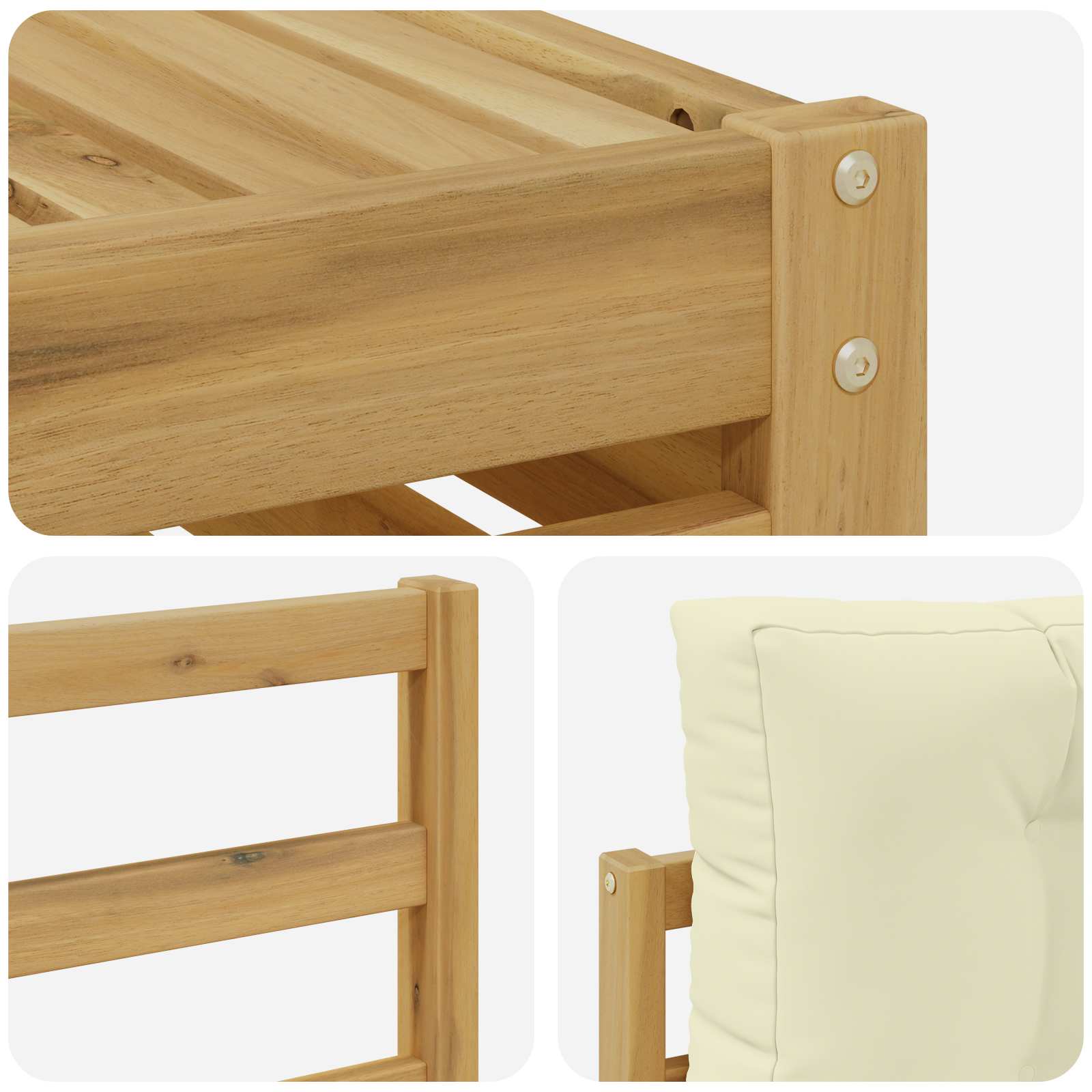 Set vanjskih sofa 10 kom. Bijela i krem Poliester