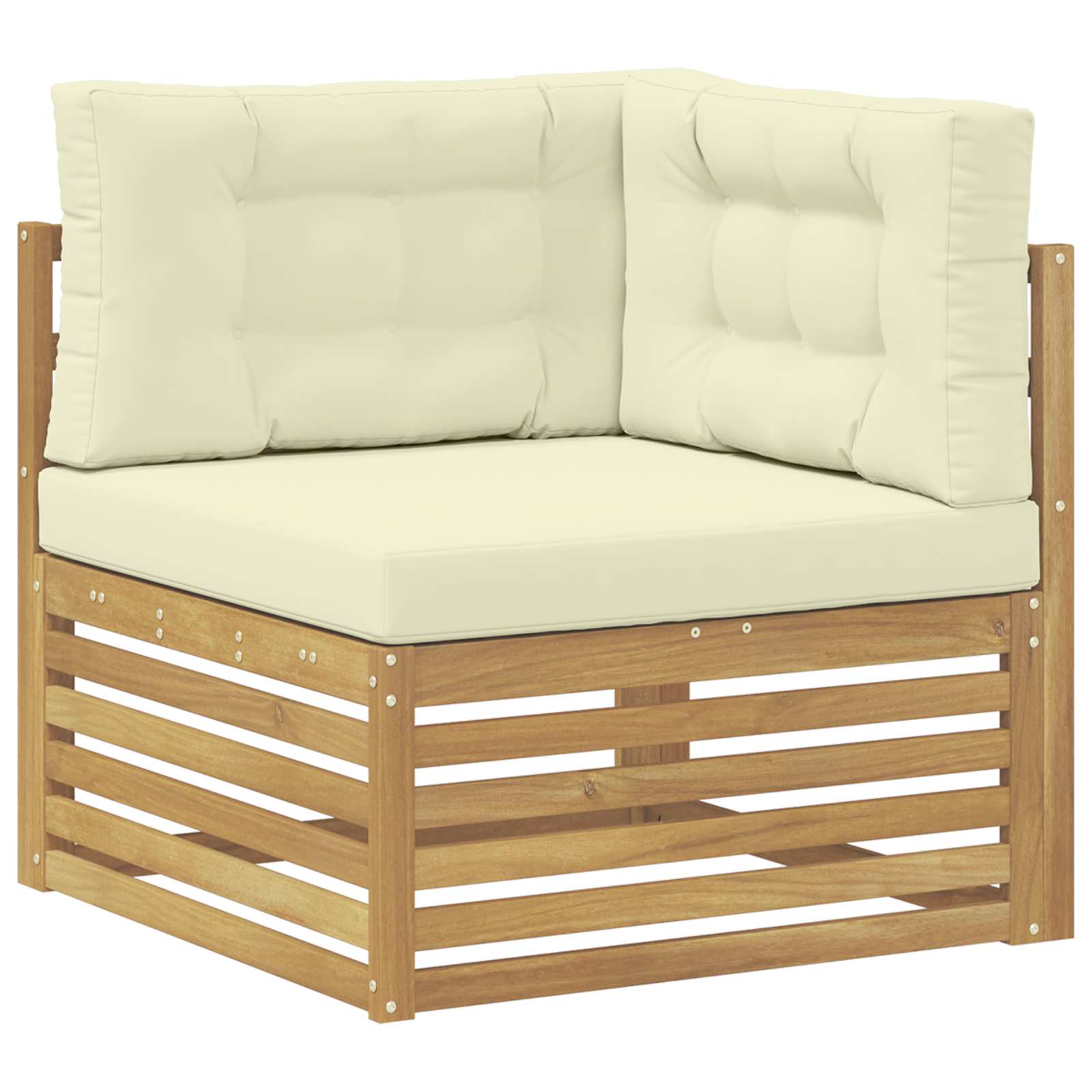 Set vanjskih sofa 10 kom. Bijela i krem Poliester