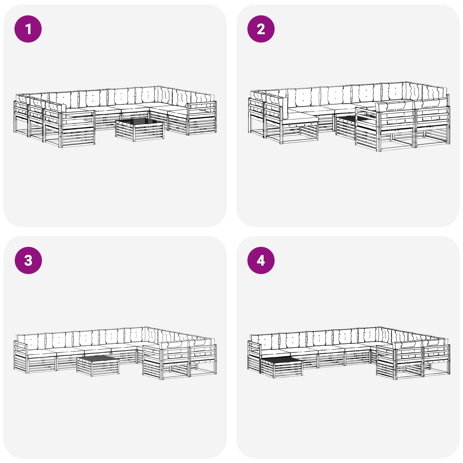 Set vanjskih sofa 10 kom. Bijela i krem Poliester