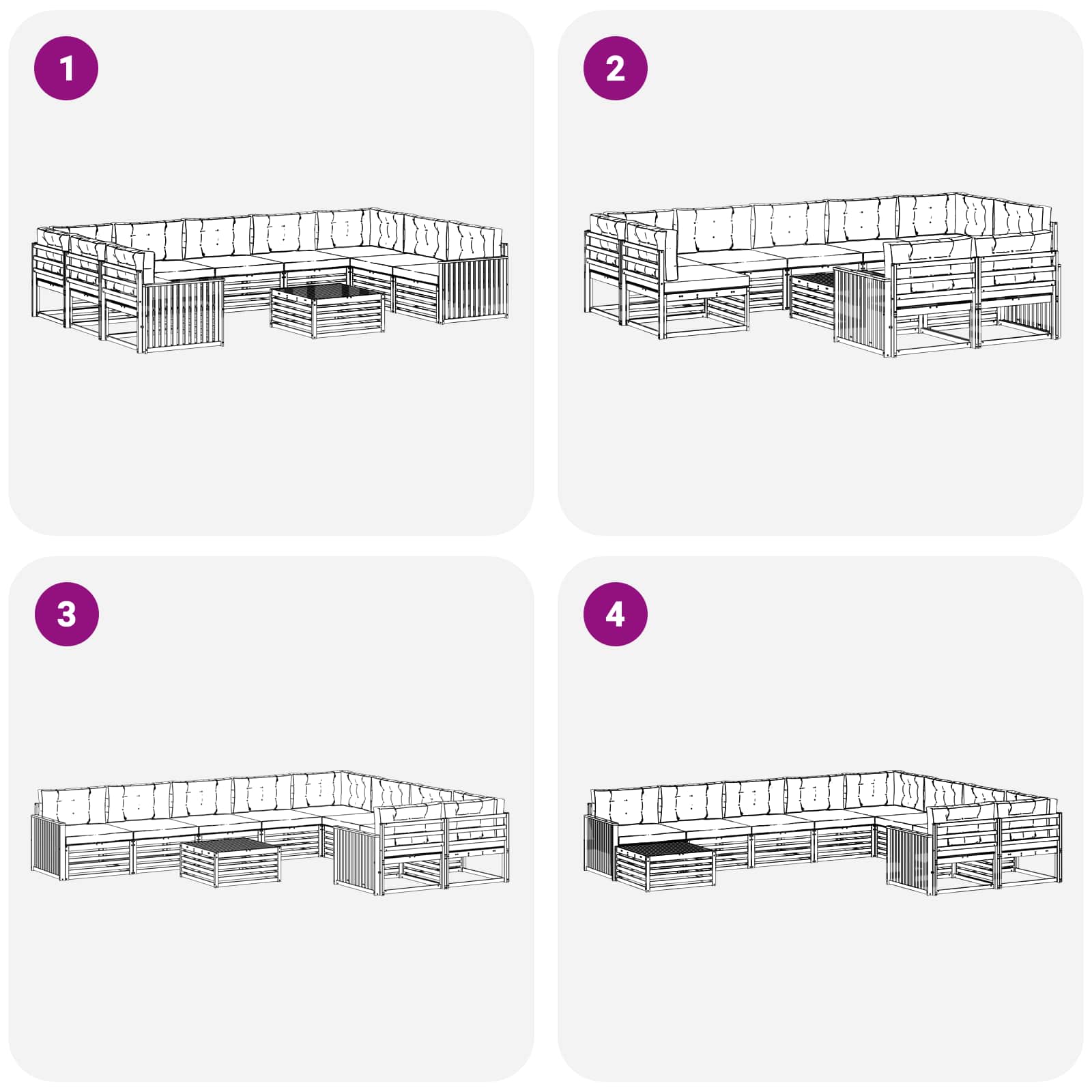 Set vanjskih sofa 10 kom. Bijela i krem Čvrsto drvo akacije