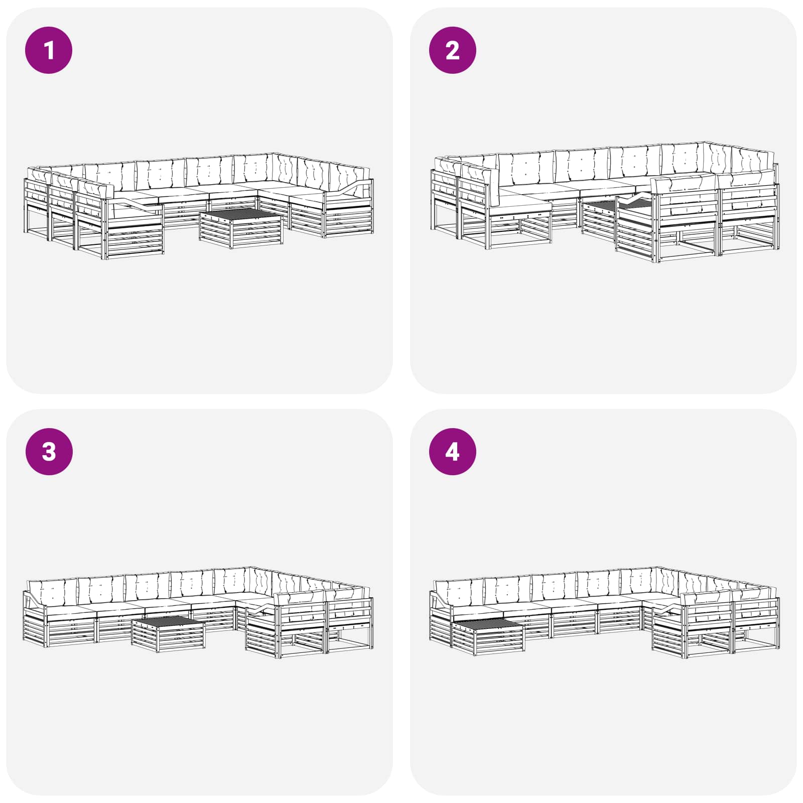 Set vanjskih sofa s jastukom 10 pcs Bijela i antracit Poliester