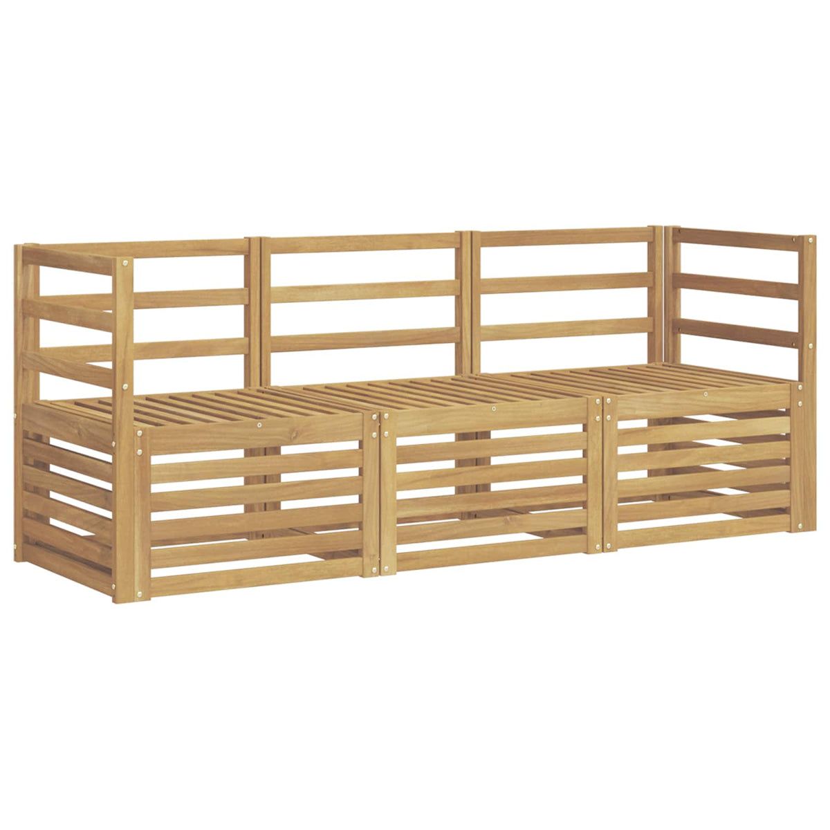 Setovi sofa 3 kom. Bijela Čvrsto drvo akacije 185.5 x 63 x 73 cm