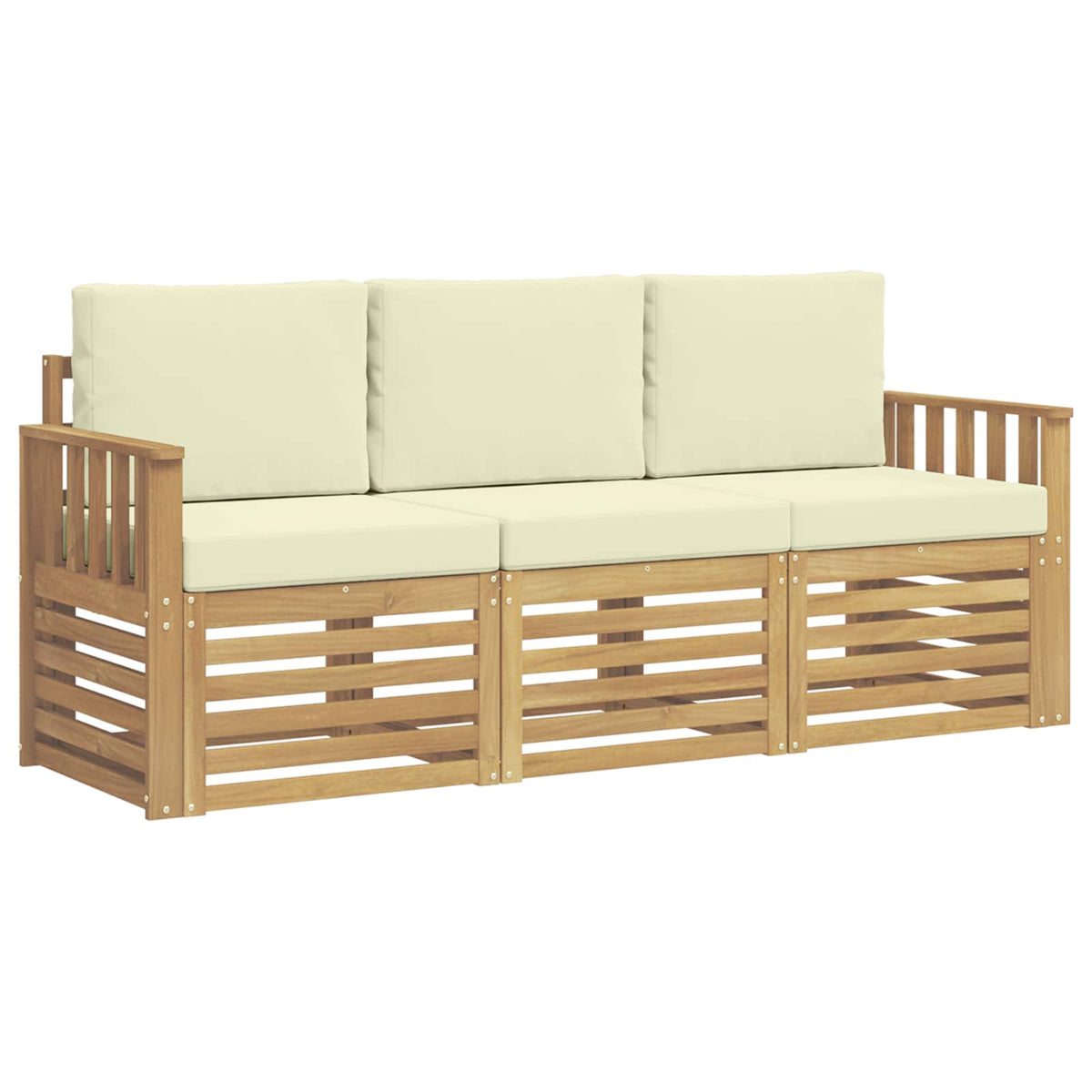 Setovi sofa 3 kom. Bijela i krem Poliester 189.5 x 63 x 73 cm