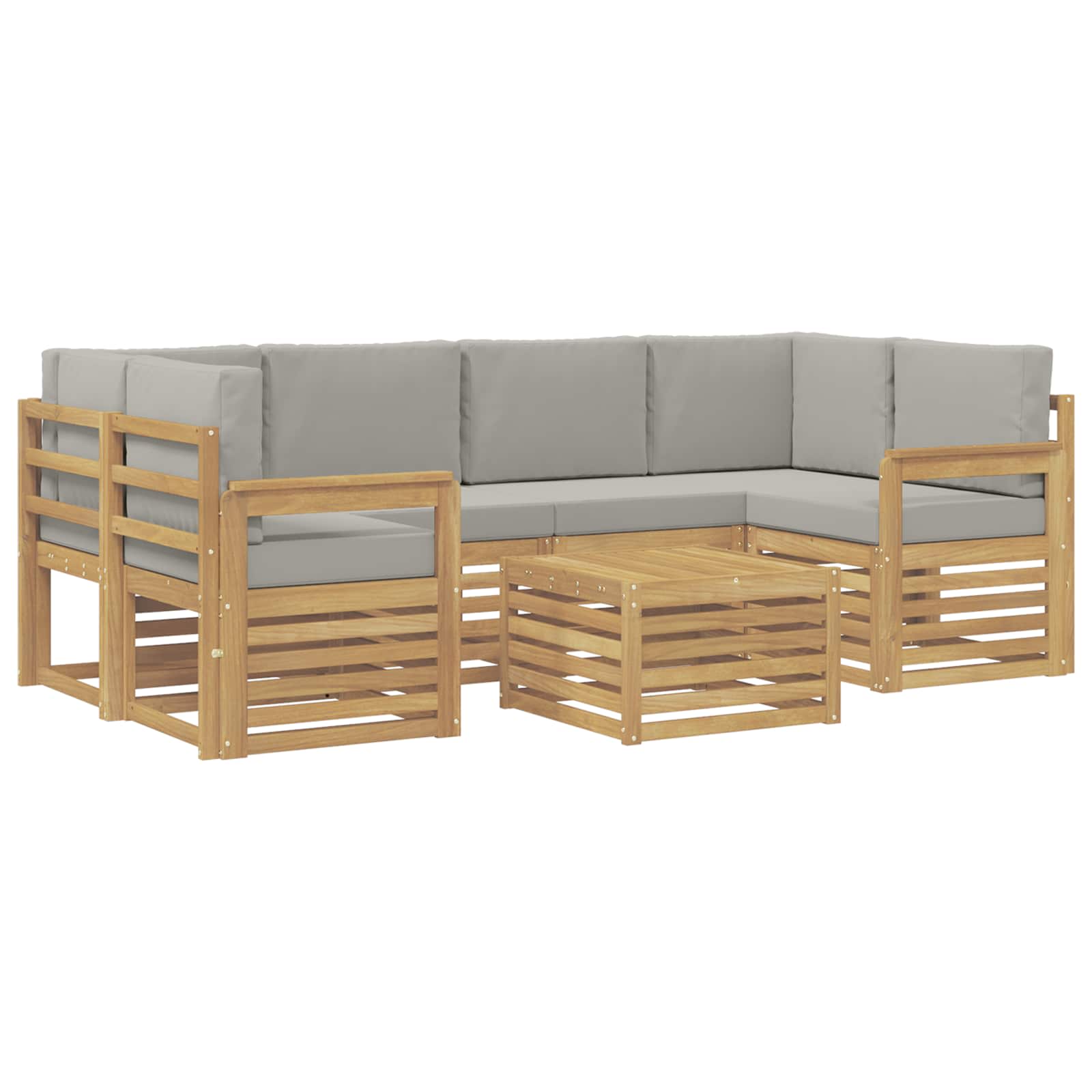 Set vanjskih sofa 7 pcs Bijela i svjetlosiva Poliester