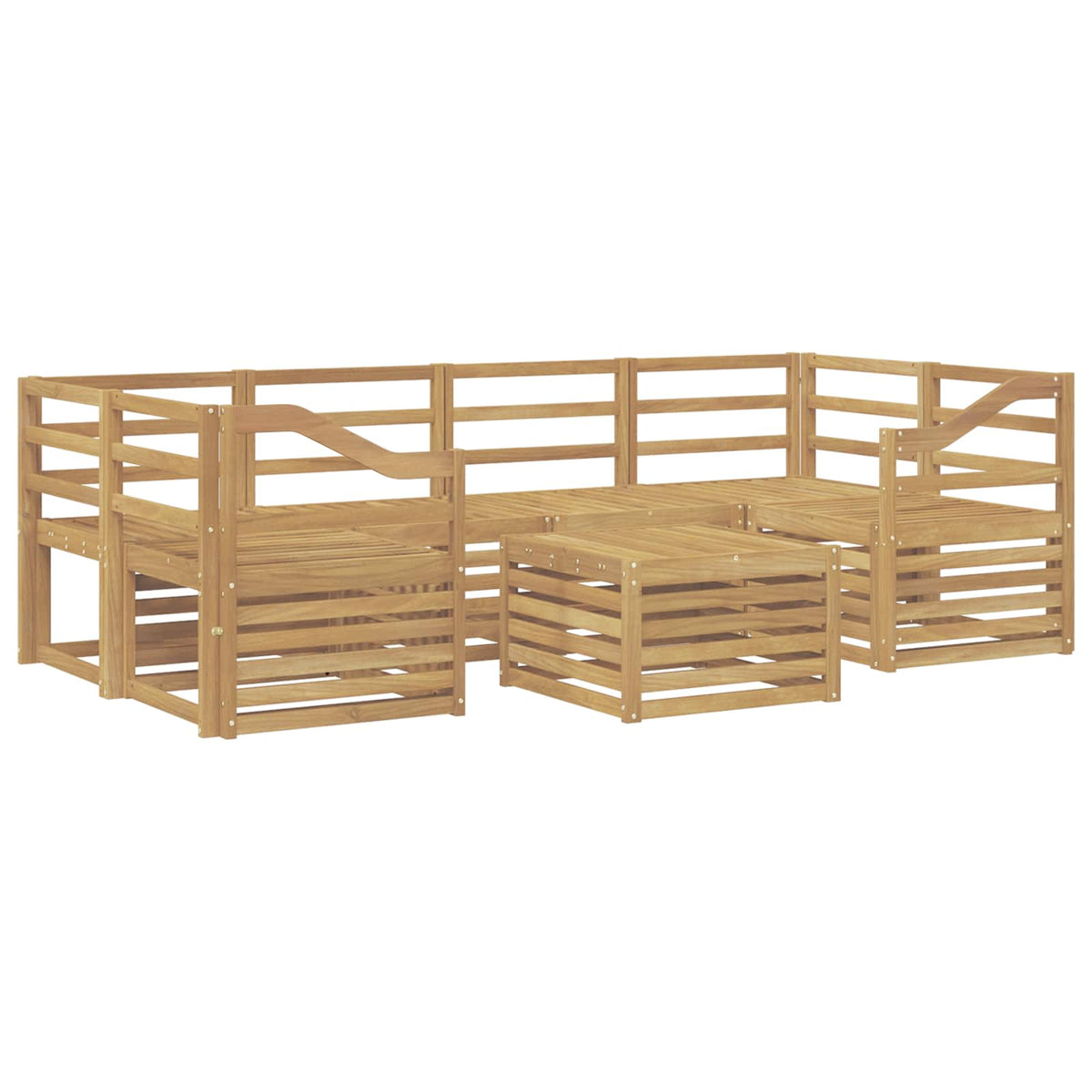Set vanjskih sofa 7 kom. Bijela Čvrsto drvo akacije