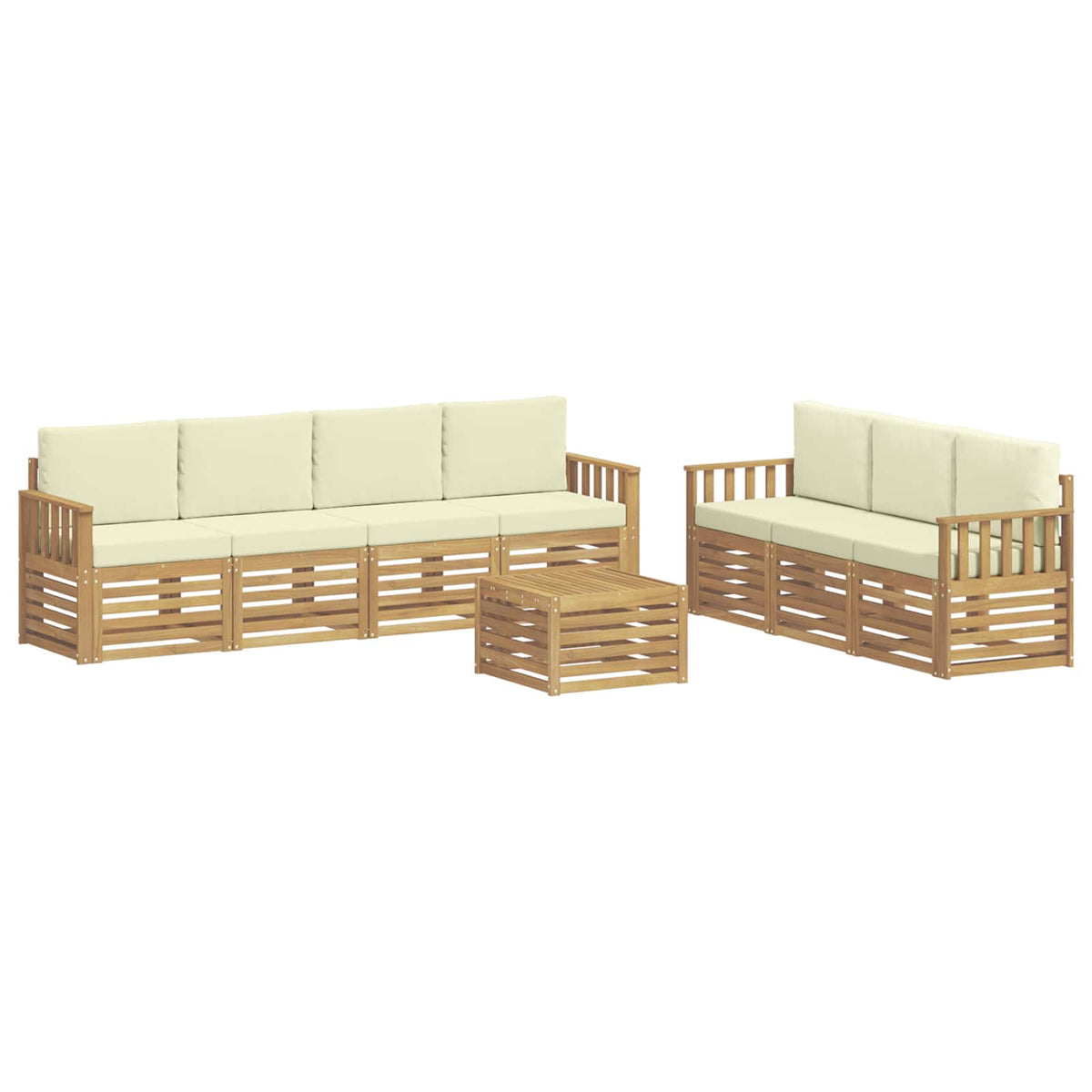 Setovi sofa 8 kom. Bijela i krem Poliester