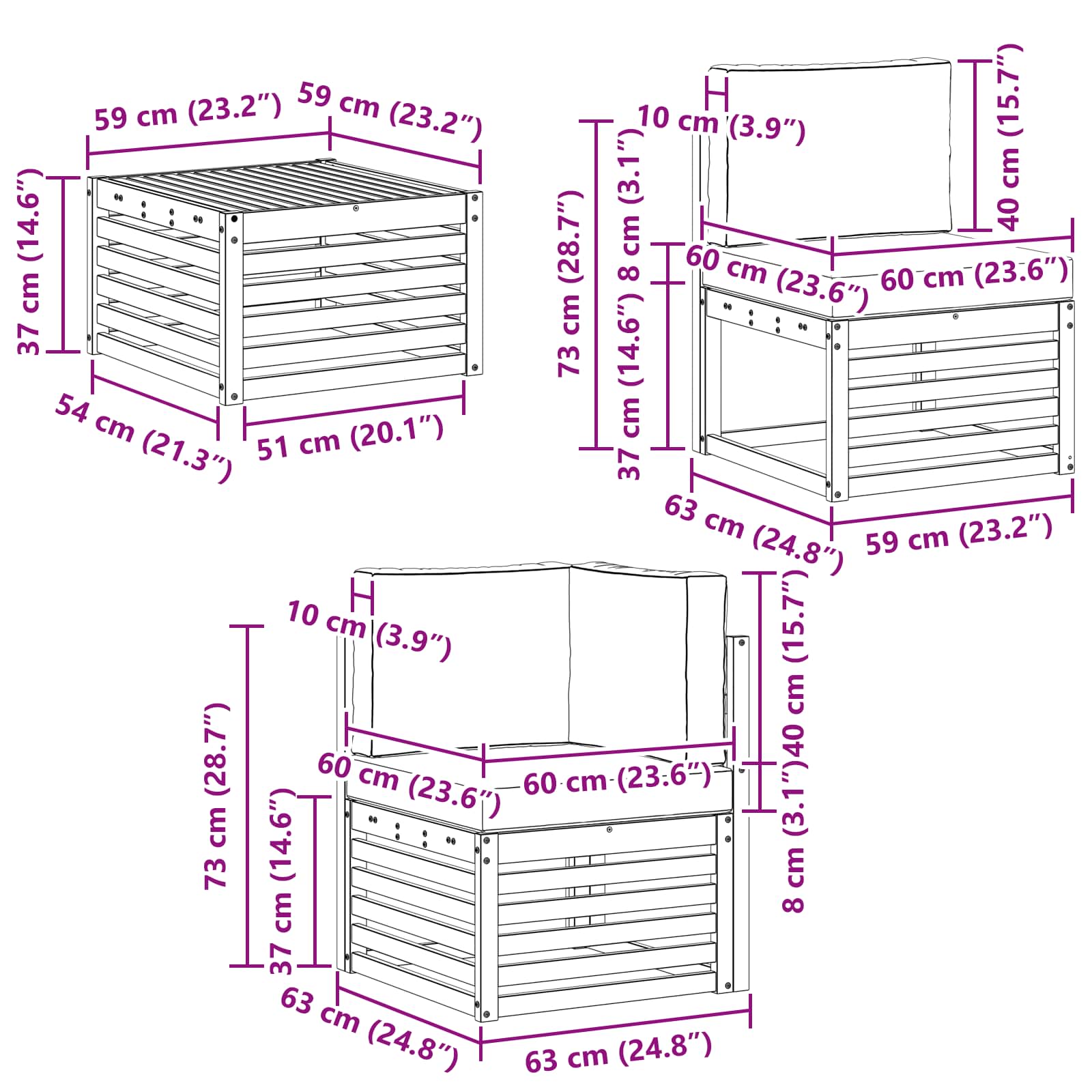 Set vanjskih sofa s jastukom 8 pcs Bijela i krem Poliester