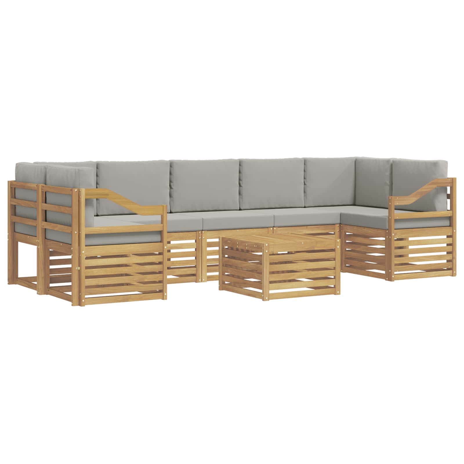 Set vanjskih sofa 8 pcs Bijela i svjetlosiva Poliester