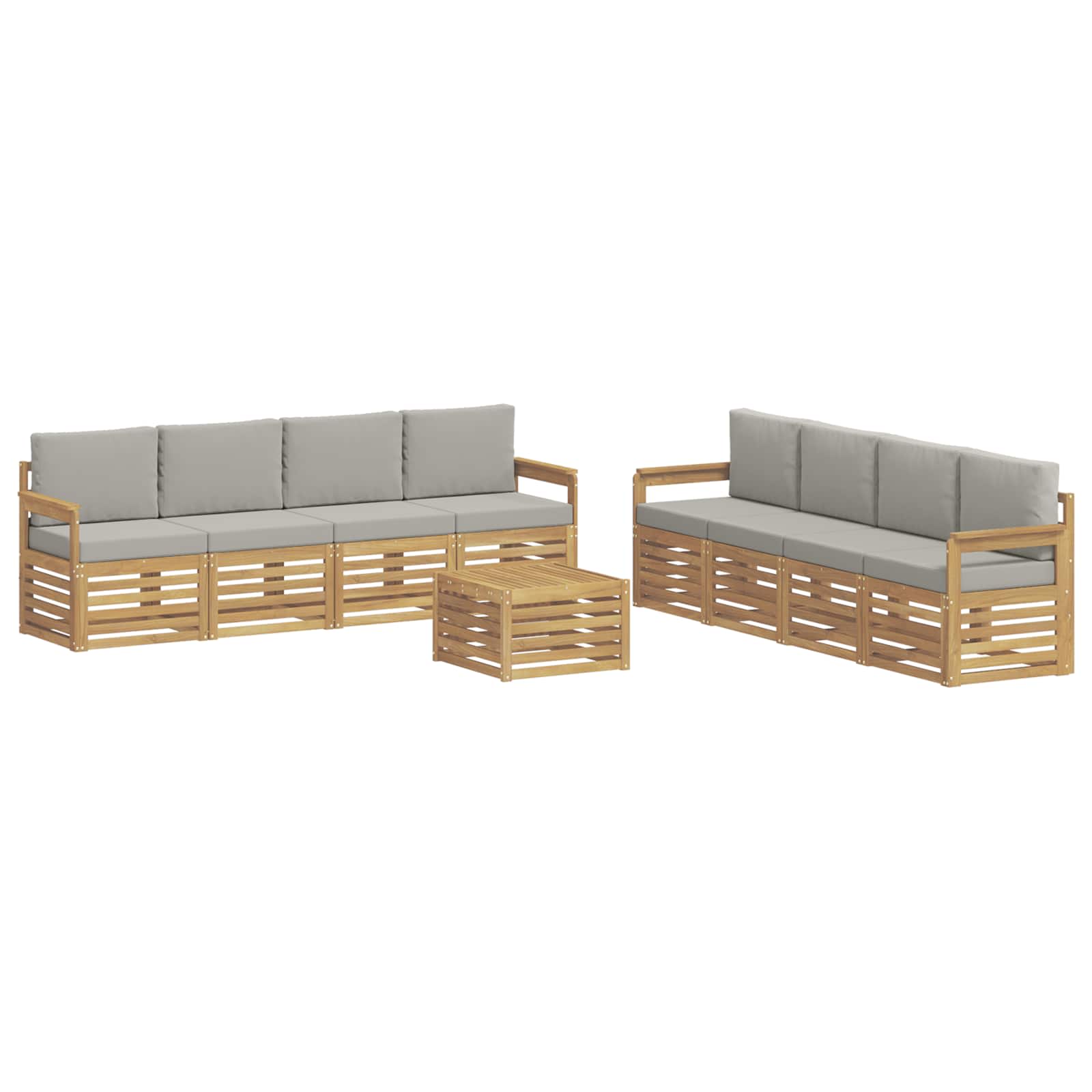 Set vanjskih sofa 9 pcs Bijela i svjetlosiva 59 x 59 x 37 cm