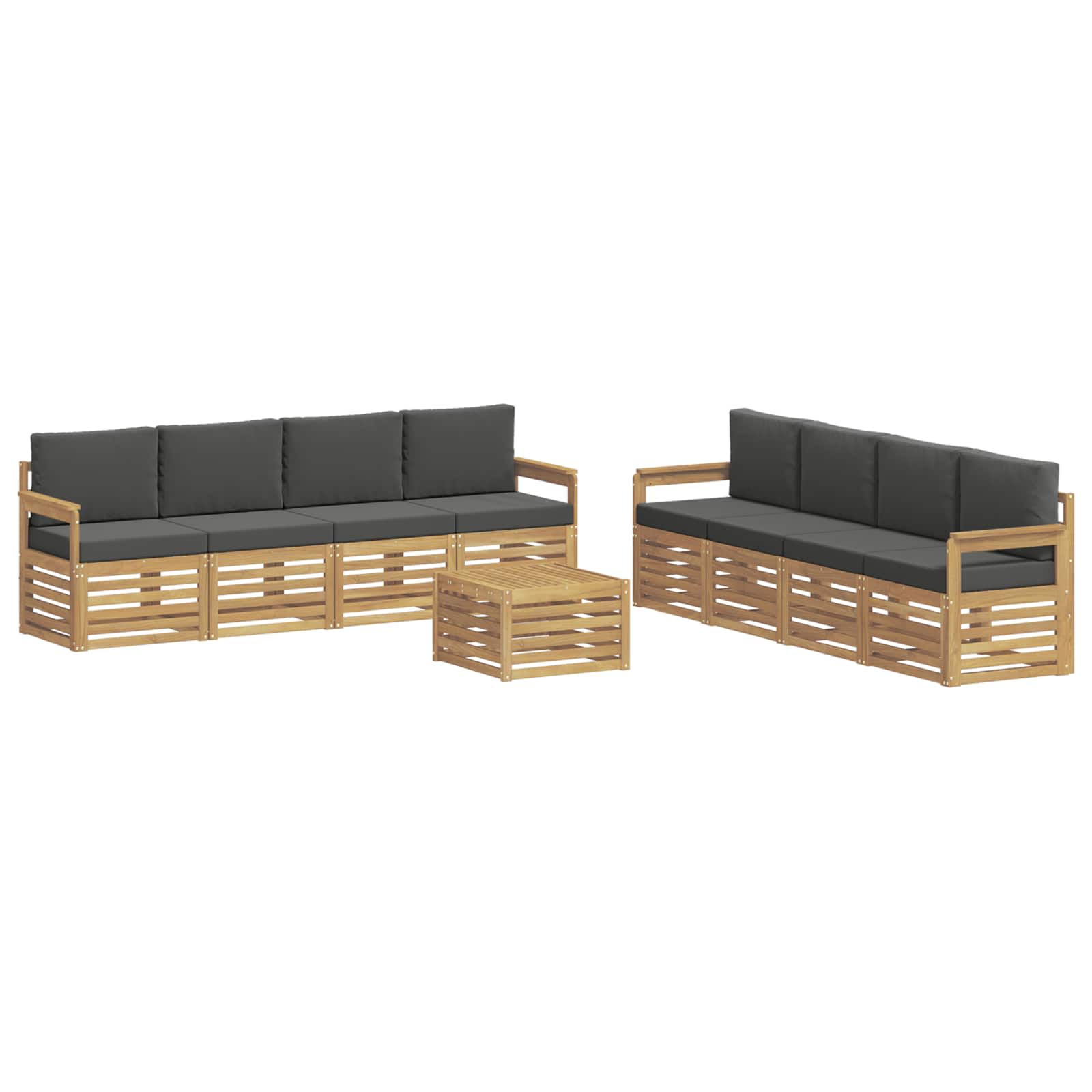 Set vanjskih sofa 9 pcs Bijela i antracit 59 x 59 x 37 cm