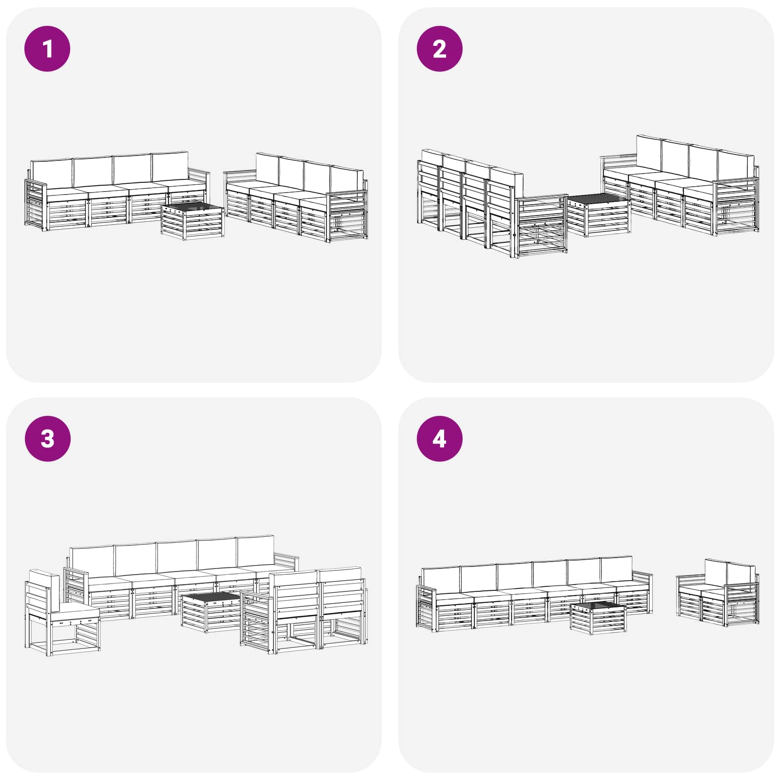 Setovi sofa s jastukom 9 pcs Bijela i krem Poliester