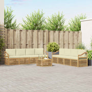Set vanjskih sofa 9 kom. Bijela i krem Poliester 59 x 59 x 37 cm