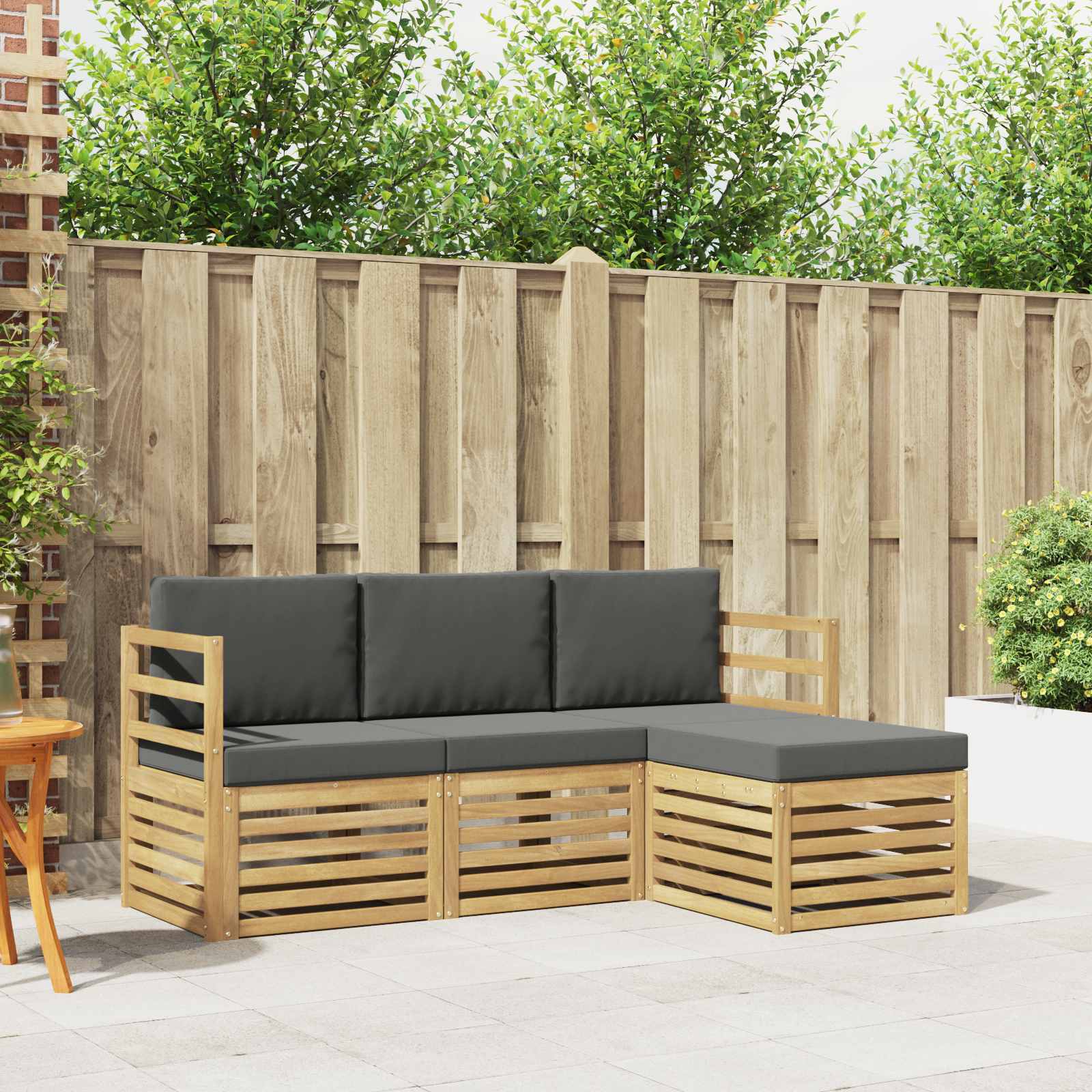 Set vanjskih sofa 4 pcs Bijela i antracit 185,5 x 122,5 x 73 cm