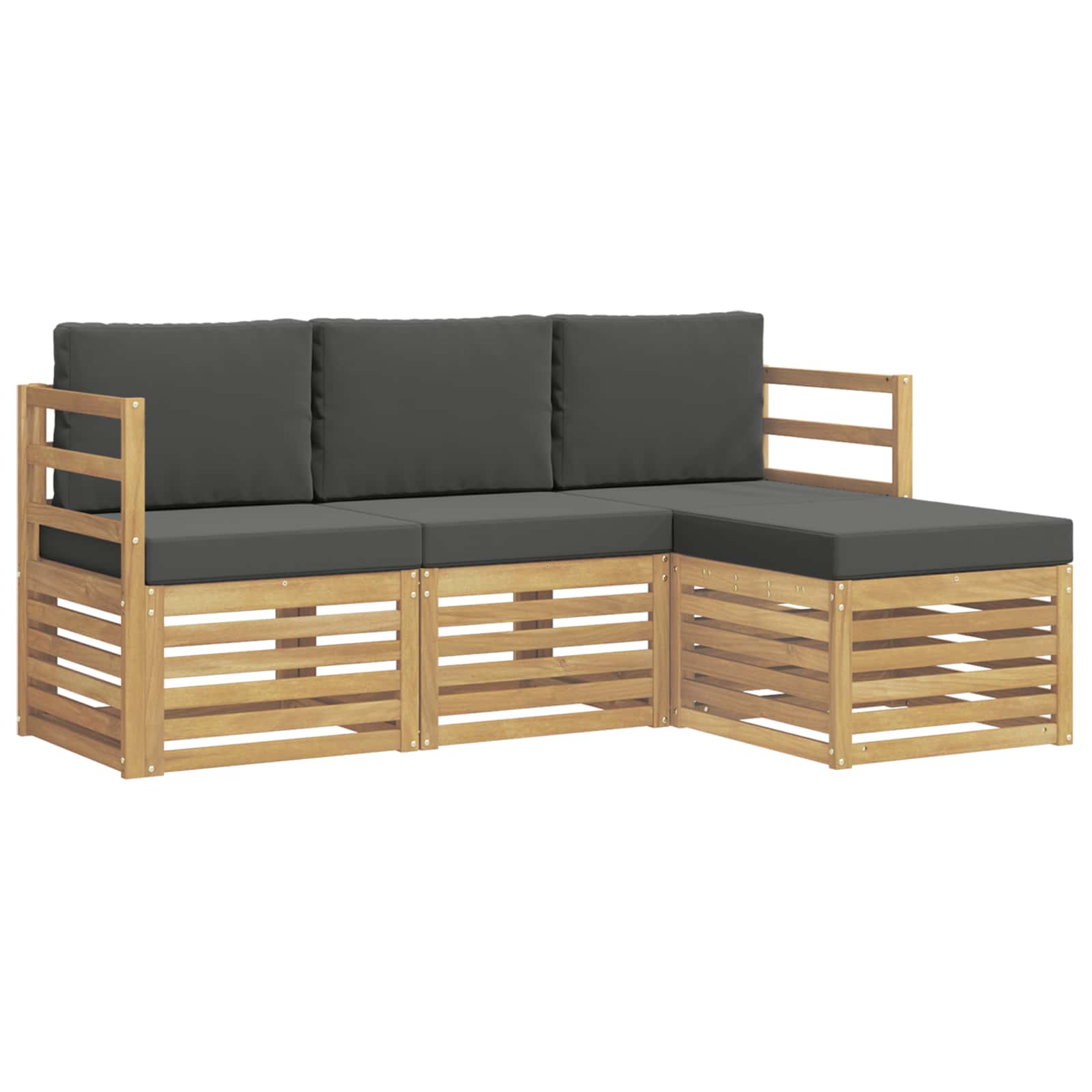 Set vanjskih sofa 4 pcs Bijela i antracit 185,5 x 122,5 x 73 cm