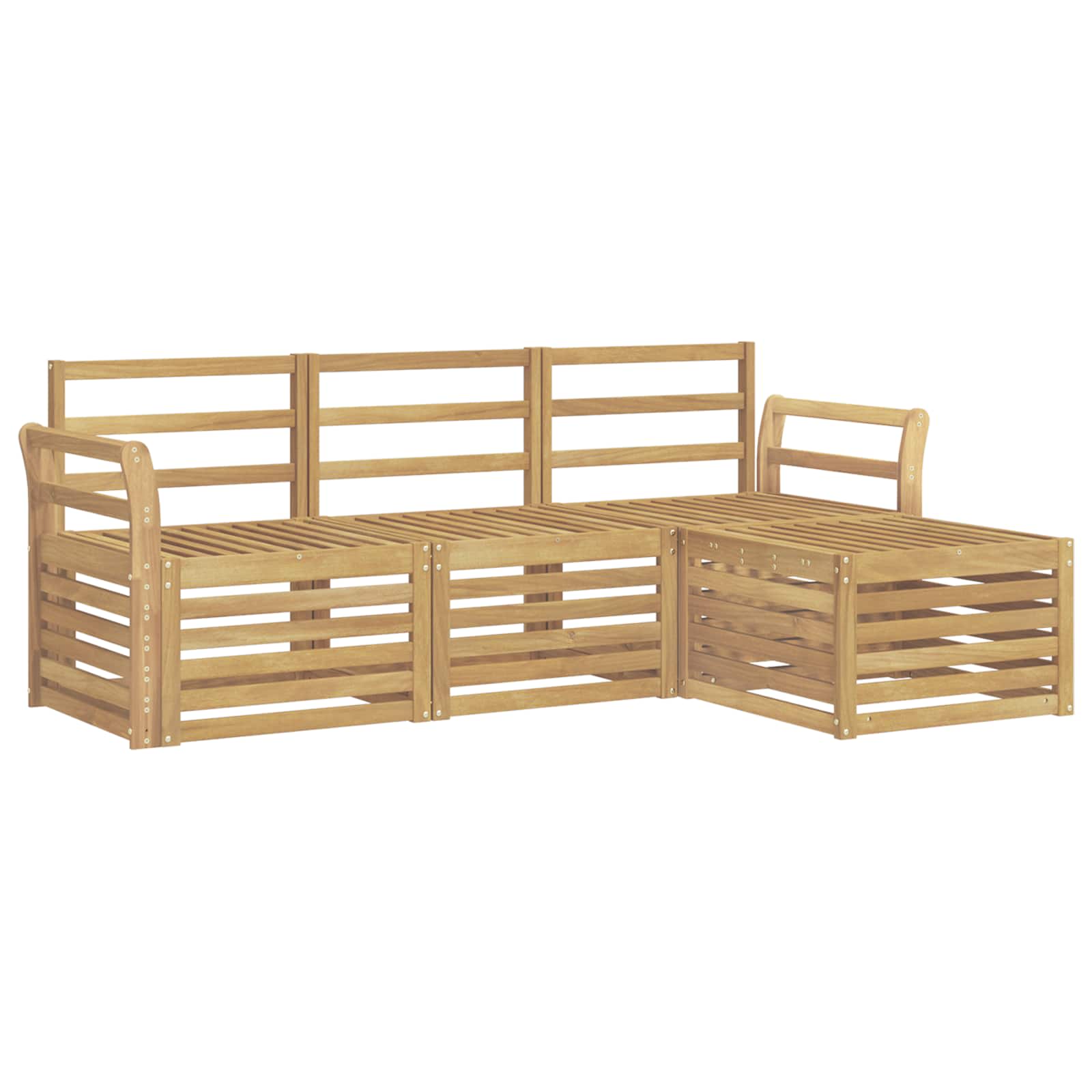 Set vanjskih sofa 4 pcs Bijela 193,5 x 122,5 x 73 cm