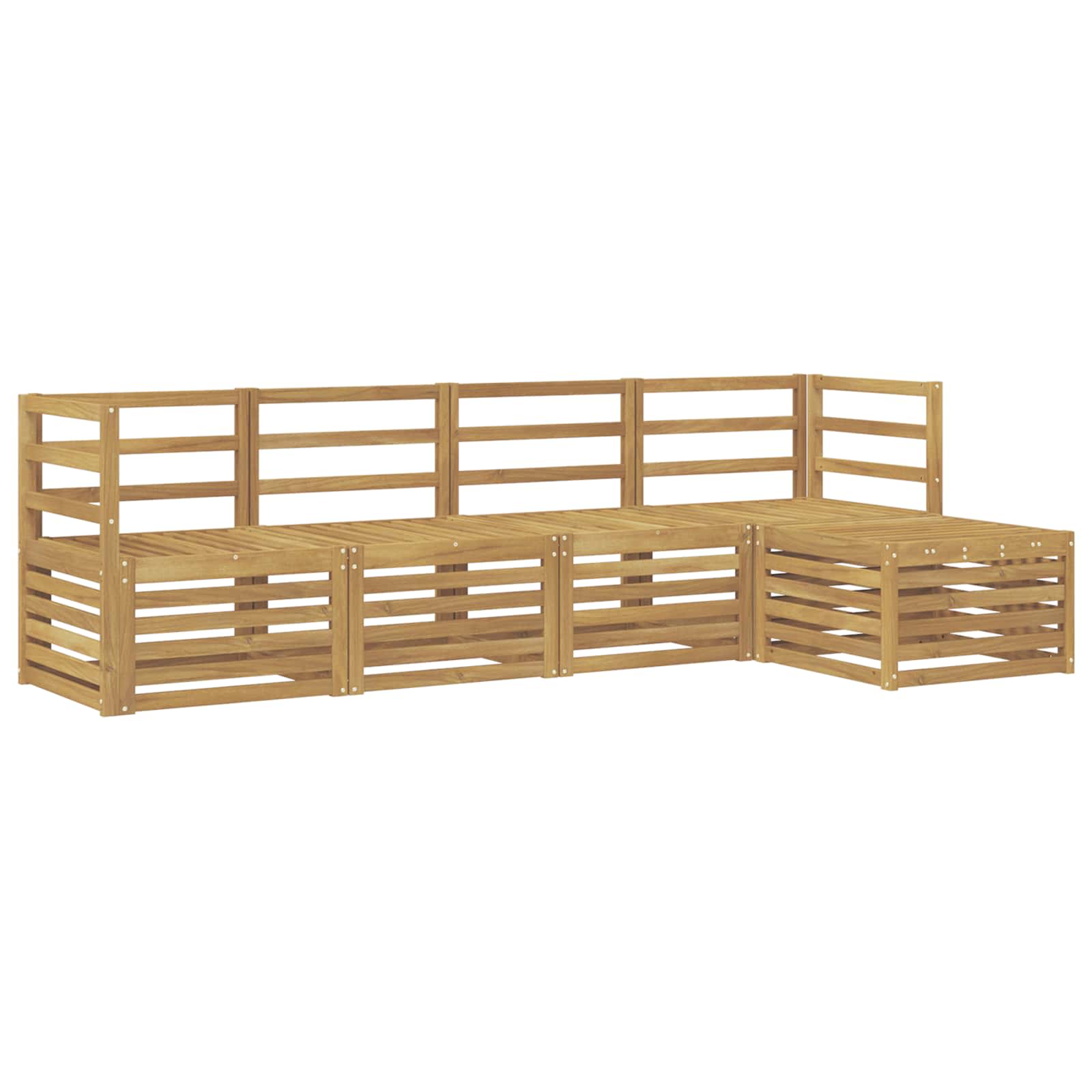 Set vanjskih sofa 5 pcs Bijela Čvrsto drvo akacije