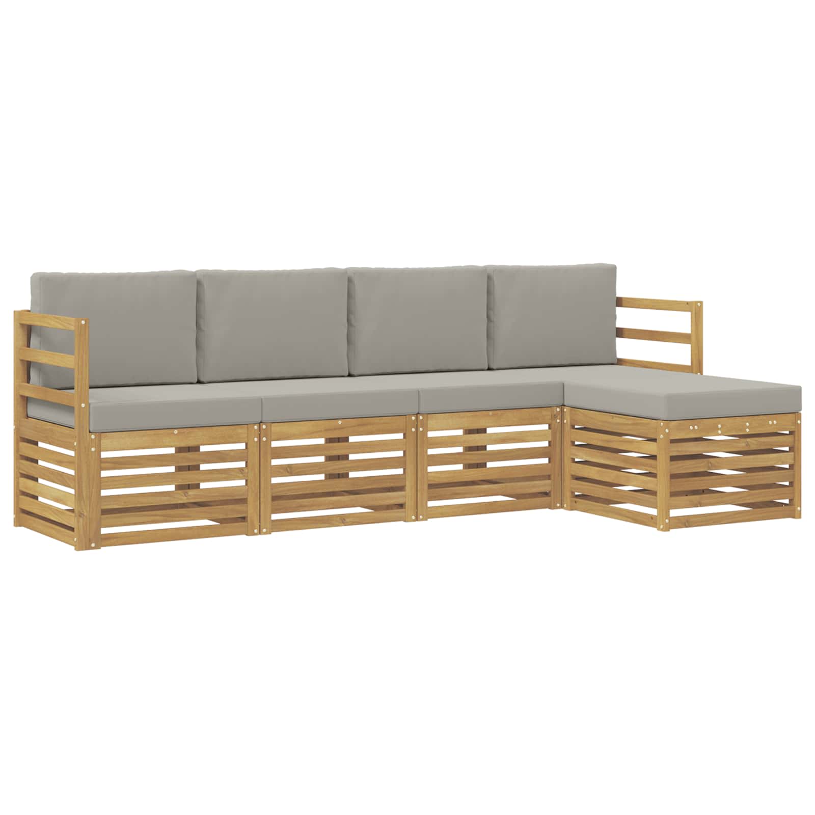 Set vanjskih sofa 5 pcs Bijela i svjetlosiva