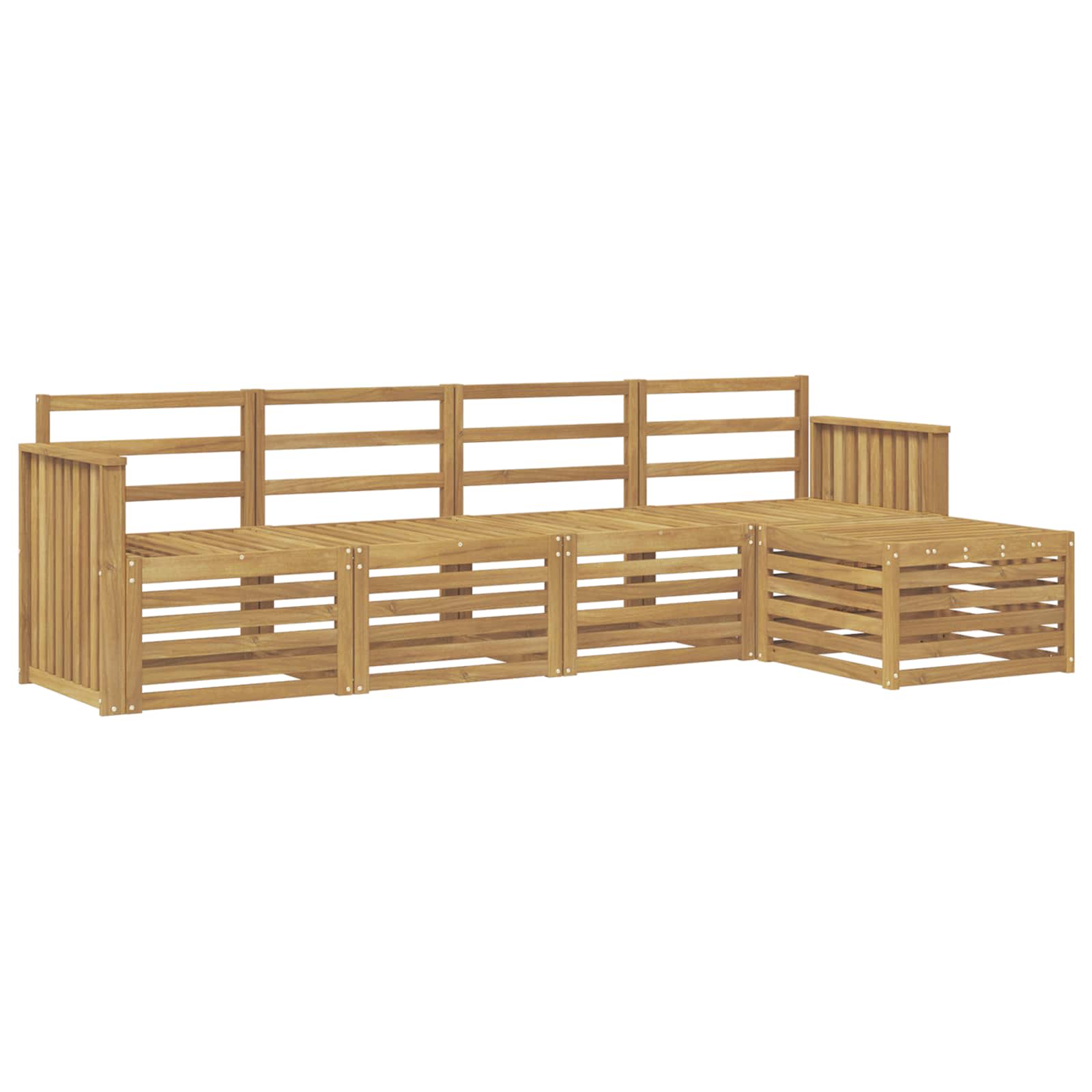 Set vanjskih sofa 5 pcs Bijela 249 x 122,5 x 73 cm