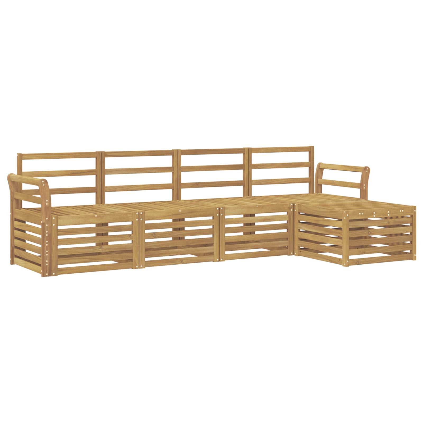 Set vanjskih sofa 5 pcs Bijela 253 x 122,5 x 73 cm