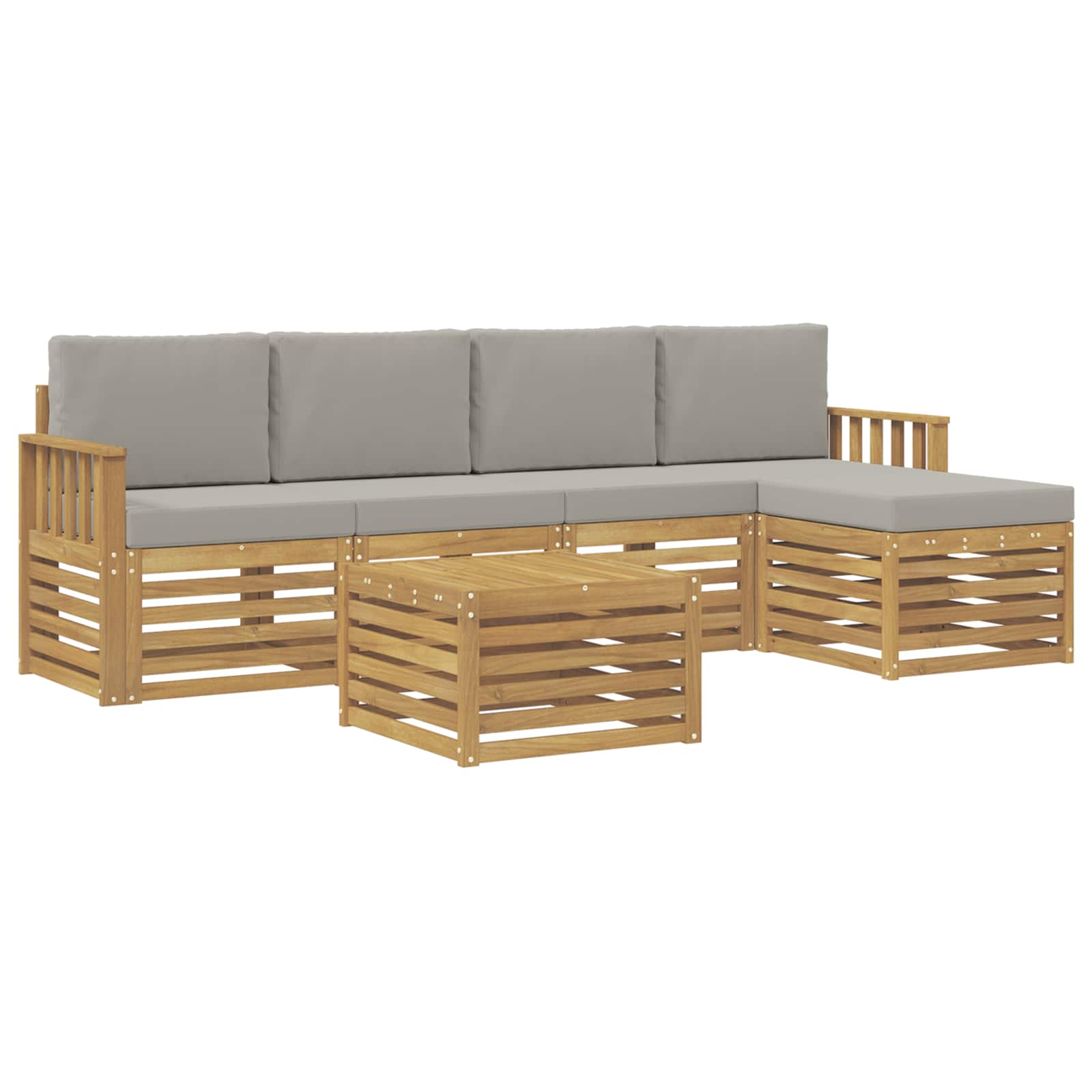 Set vanjskih sofa 6 pcs Bijela i svjetlosiva 59 x 59 x 37 cm